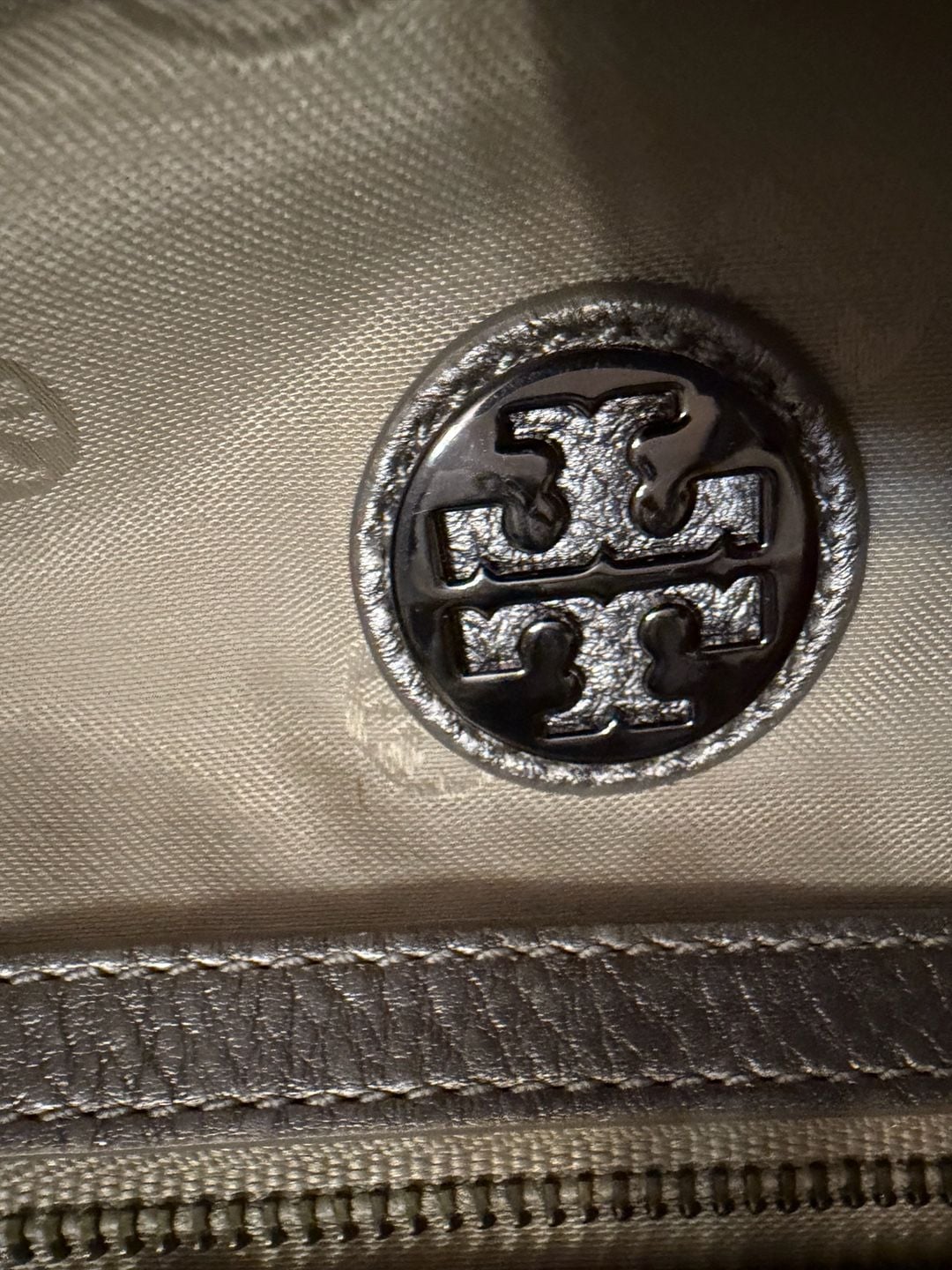 Tory Burch Metallic Leather Tote Bag with Tassels Gunmetal 7