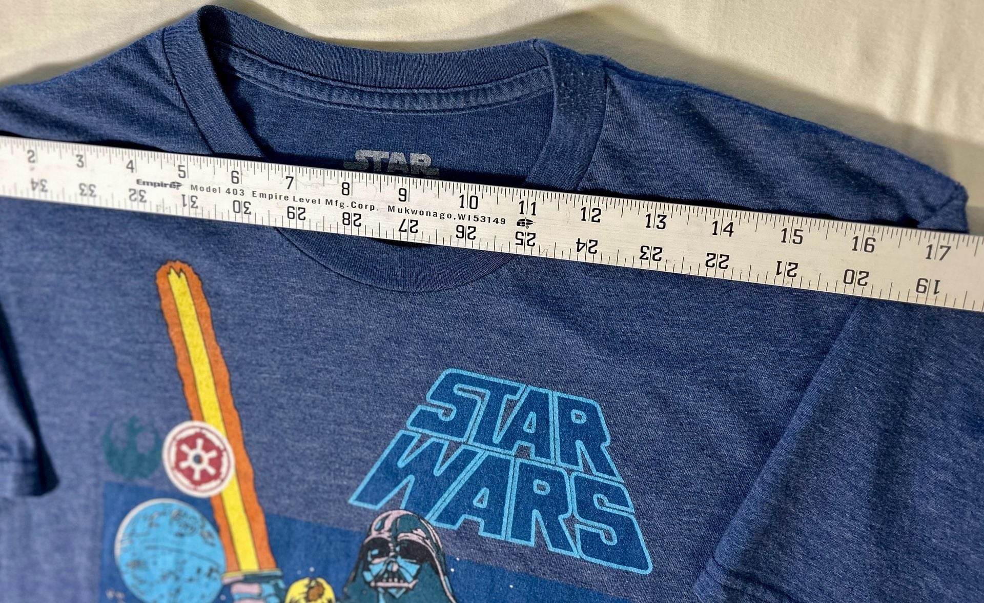 Star Wars Retro Japanese Poster Graphic T-Shirt Size M Heather Blue 6