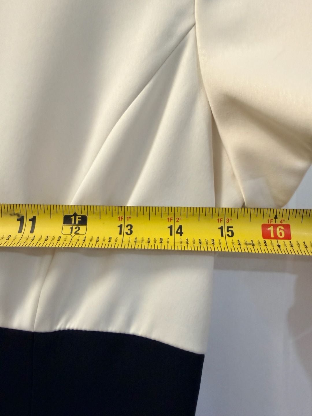 Vintage Two Tone Midi Dress Size S Cream Black Split 16