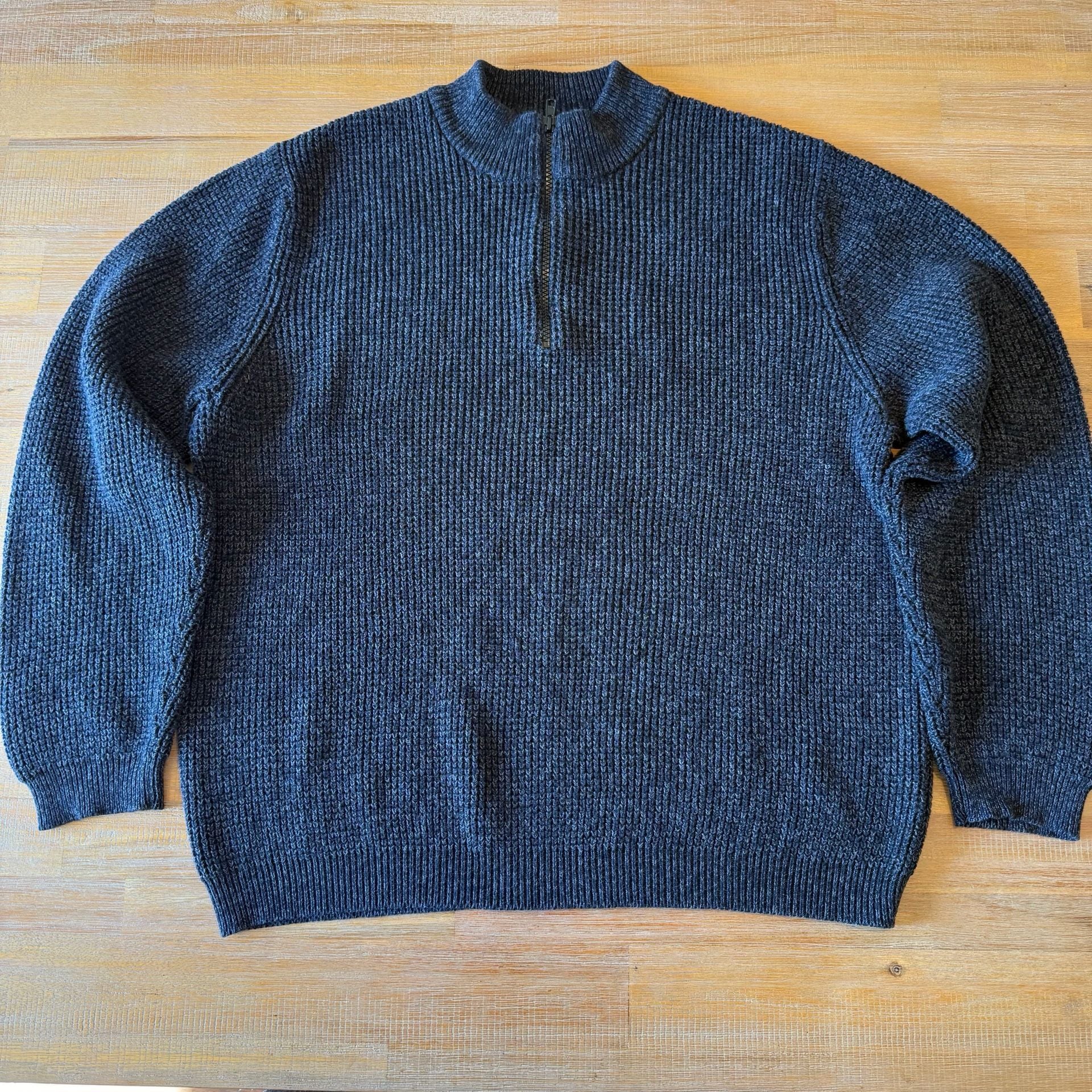 Vintage Eddie Bauer Sweater Mens L Large 1/4 Zip Ribbed Knit Cotton Australia 2