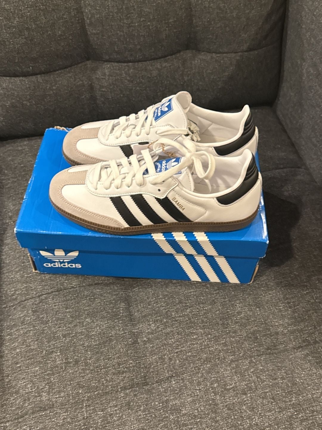 7M / 8W - Adidas Samba OG White Black Gum Sneakers 3