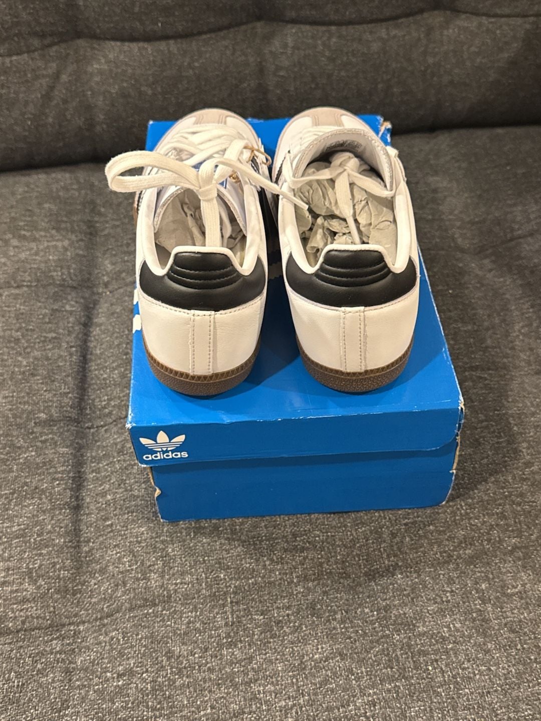 7M / 8W - Adidas Samba OG White Black Gum Sneakers 4