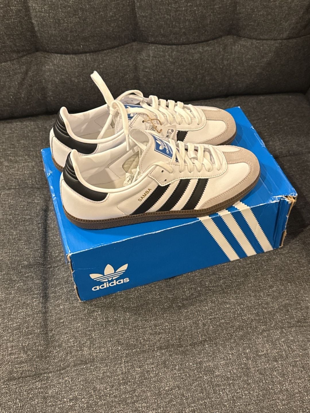7M / 8W - Adidas Samba OG White Black Gum Sneakers 5
