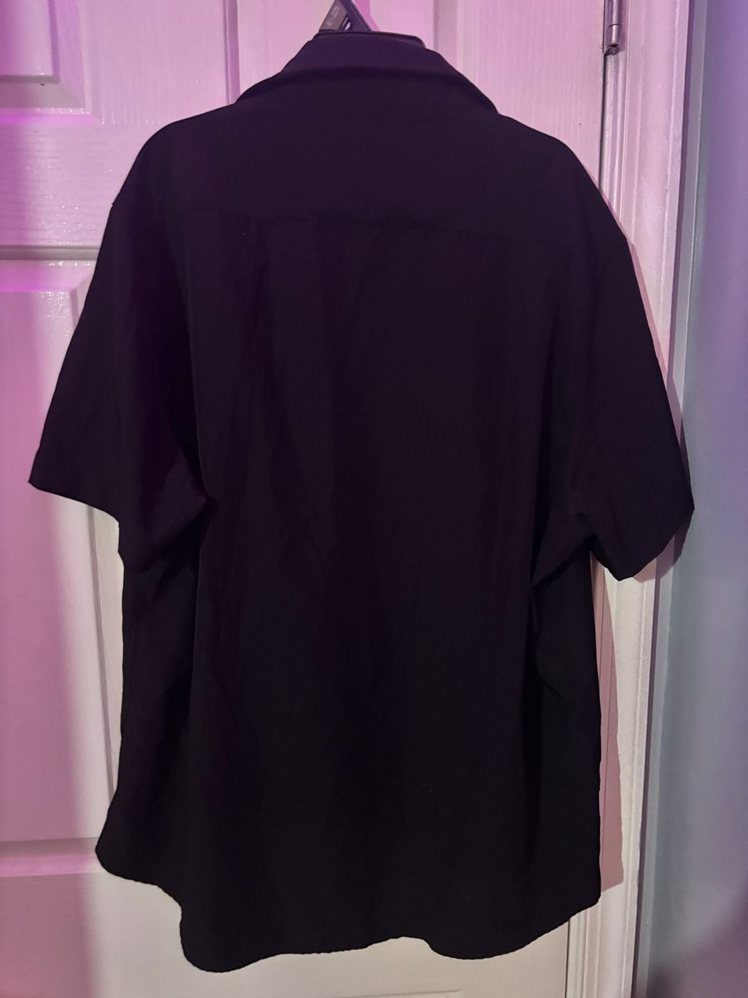 Denim & Flower Button Up Shirt Size XL Black Short Sleeve 4