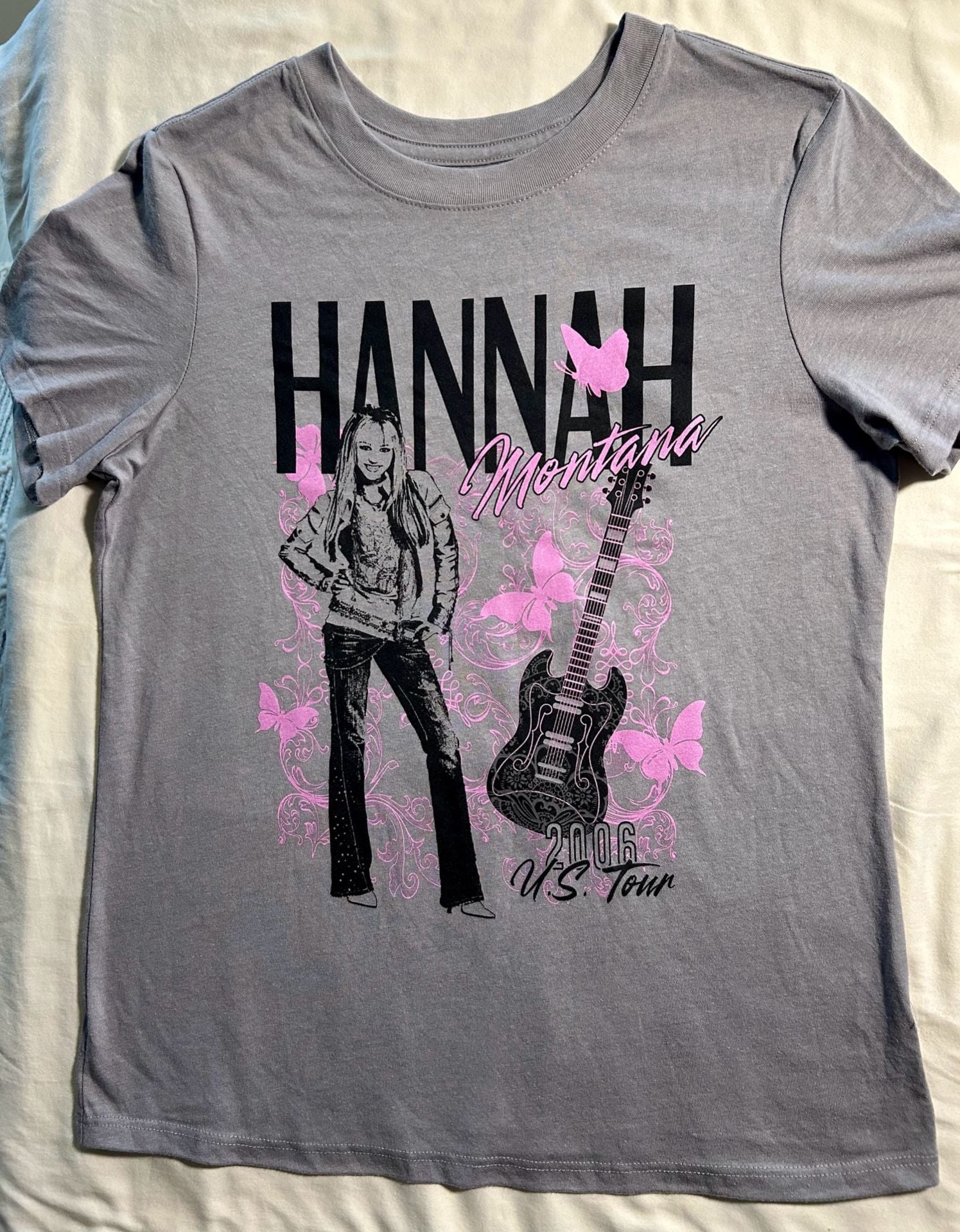 Vintage Hannah Montana 2006 U.S. Tour Graphic Tee Gray 1
