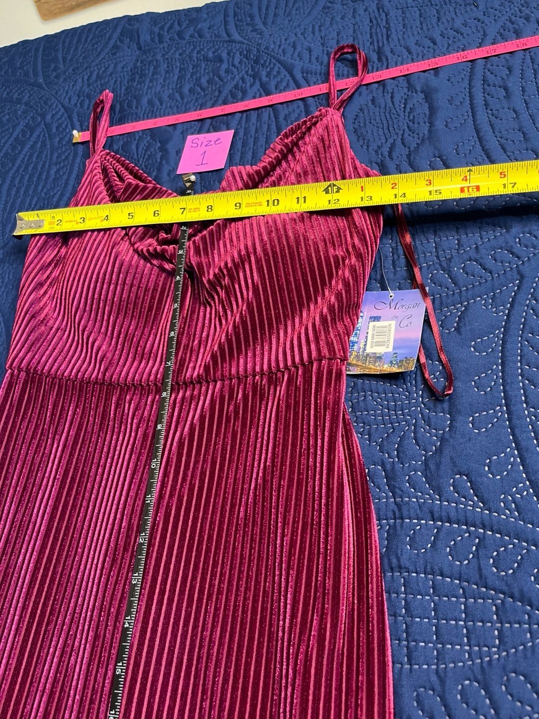 Magenta Velvet Pleated Cowl Neck Party Cocktail 5