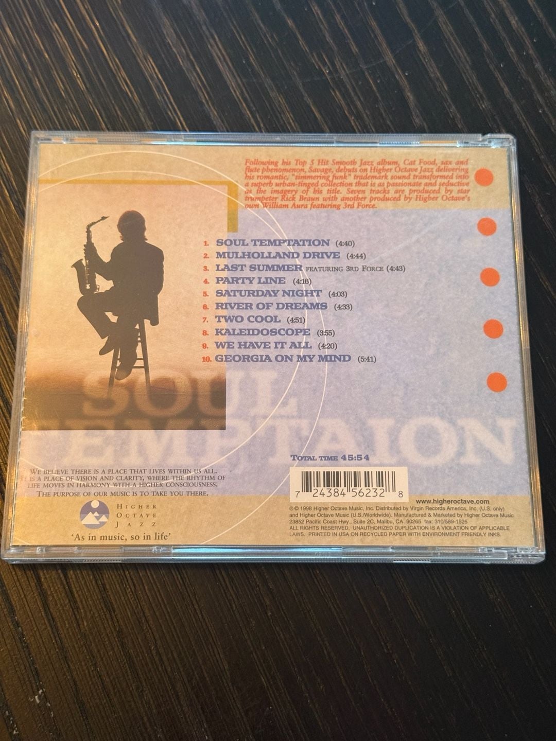 Bryan Savage Soul Temptation Audio CD Smooth Jazz Album 2