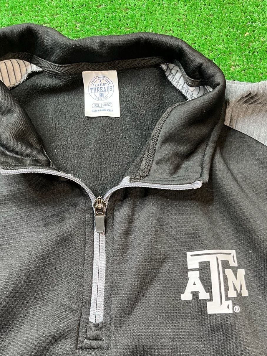 Rivalry Threads Texas A&M Aggies Quarter-Zip Pullover Size 2XL Black 5