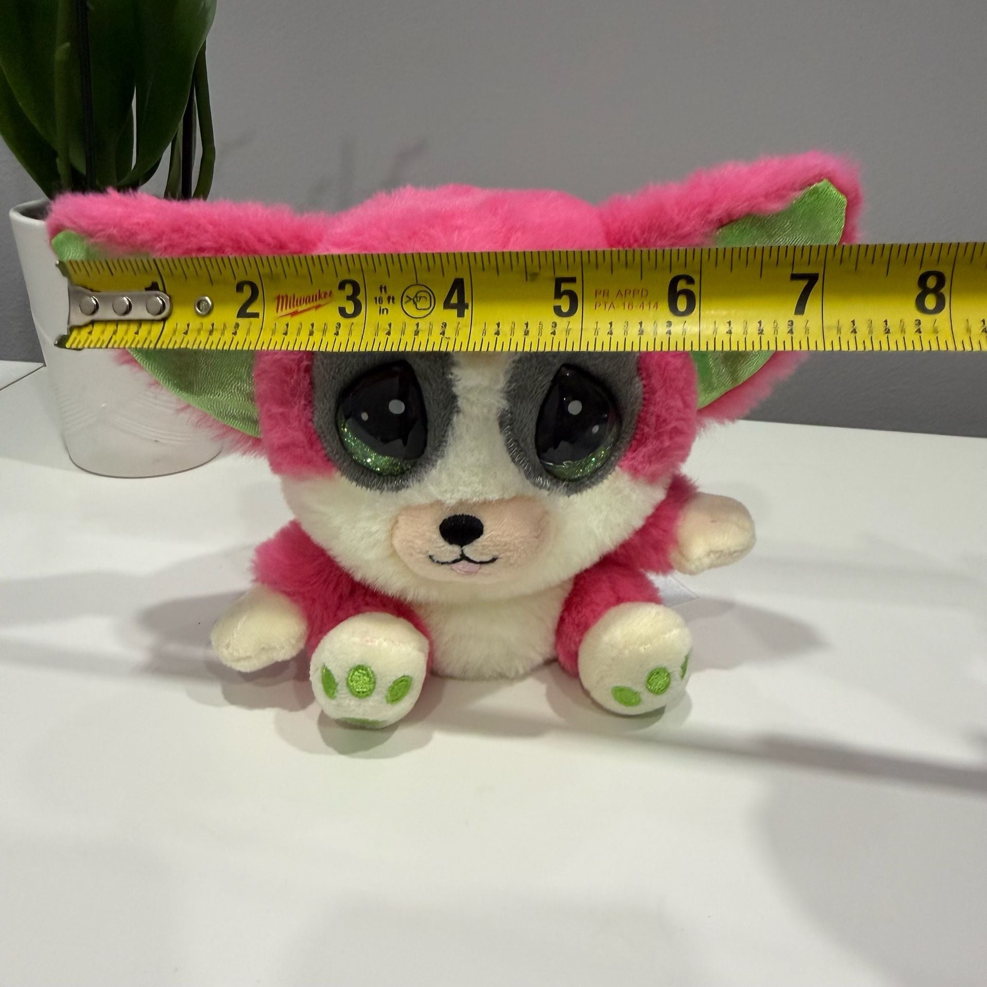 Cutie Pet-tudies Natalia Bush Baby Plush 6.5 In Pink Green Stuffed 7