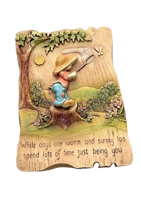 2 Vintage Holly Hobbie 3D Wall Plaques 3