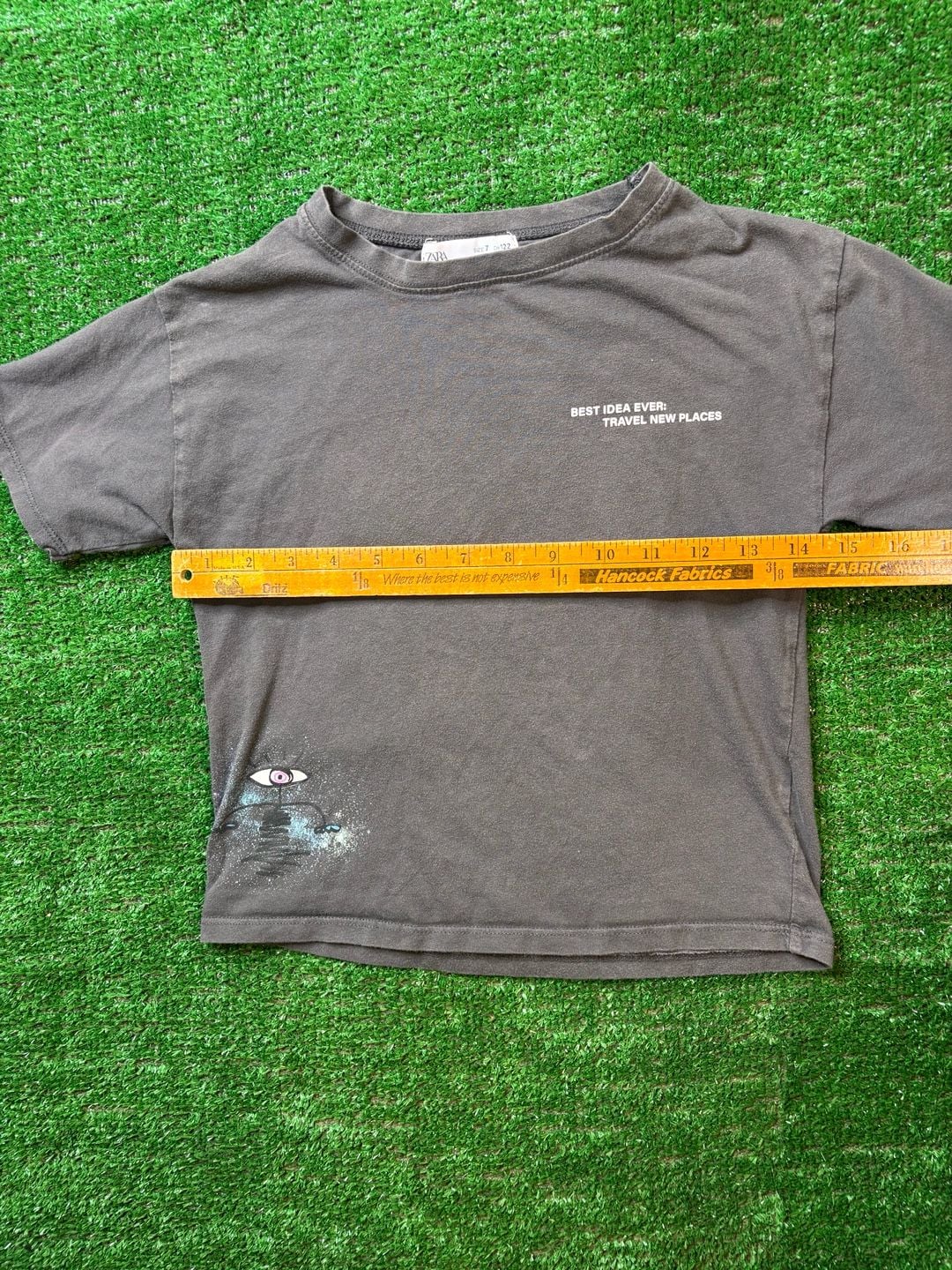 Zara Feel Explorer Graphic T-Shirt Size 7 122 cm Dark Gray 11