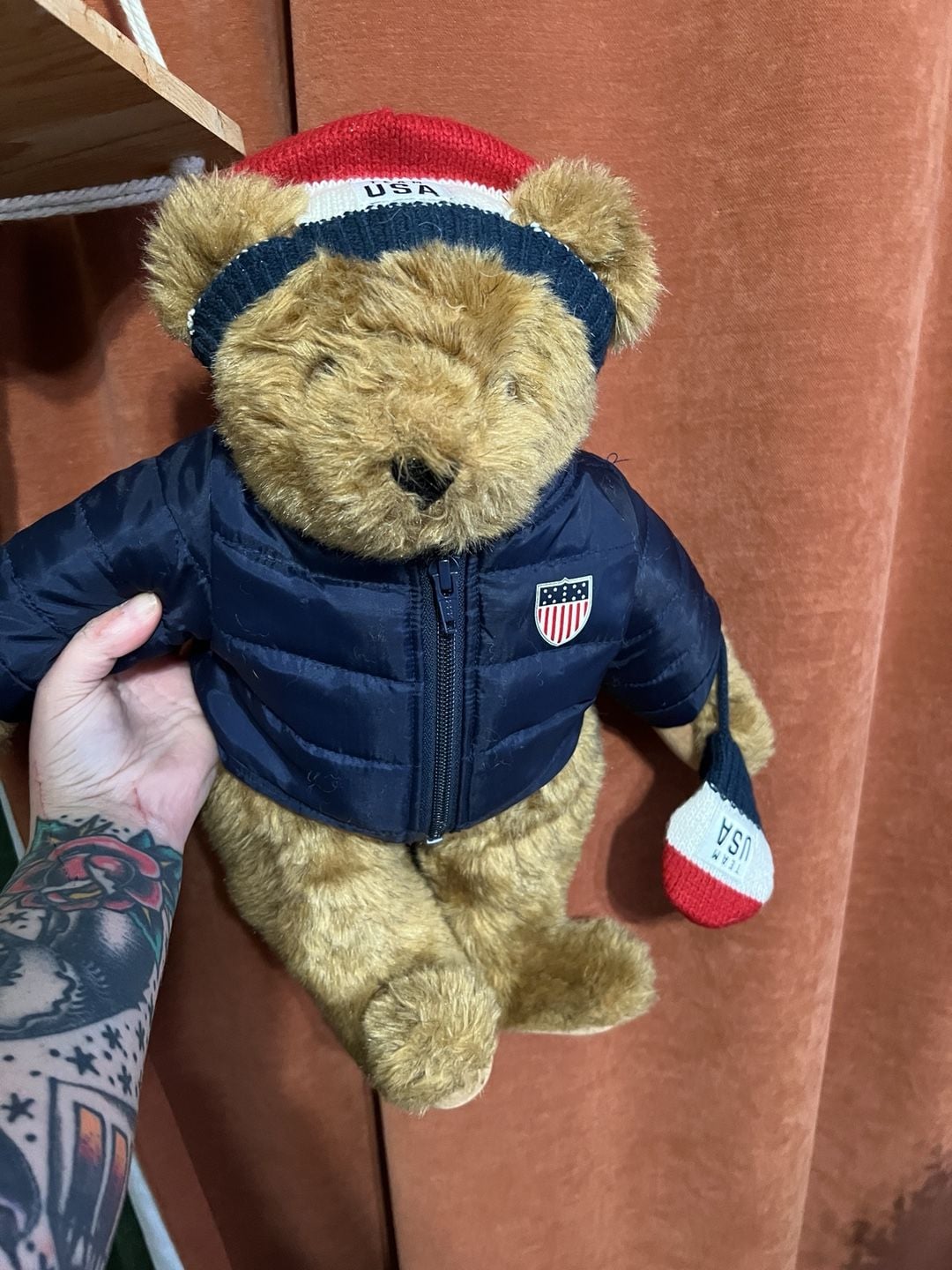 Vermont Teddy Bear Team USA Puffer Jacket Plush 1