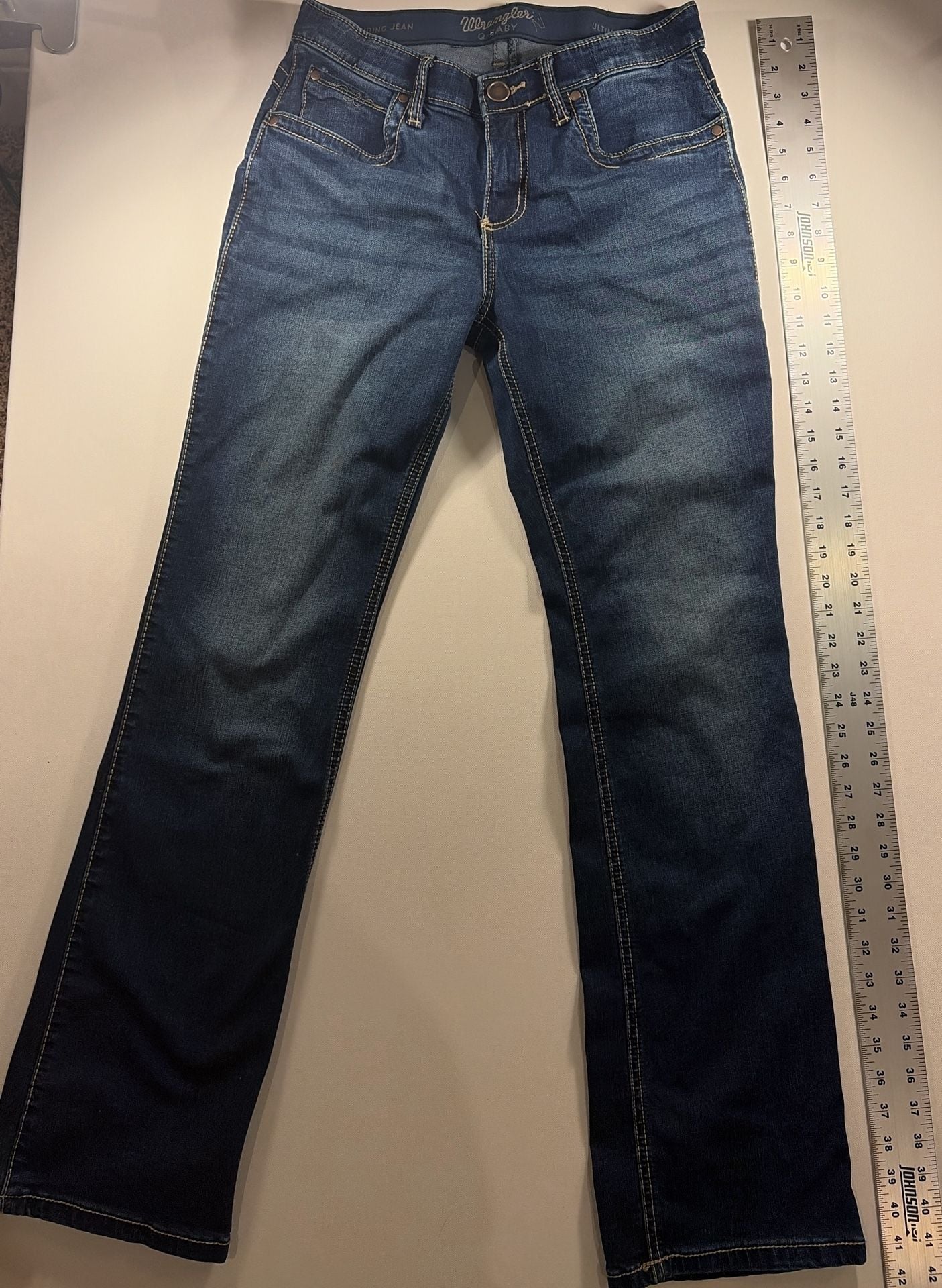 Wrangler Q-Baby Jeans Dark Wash Denim 2