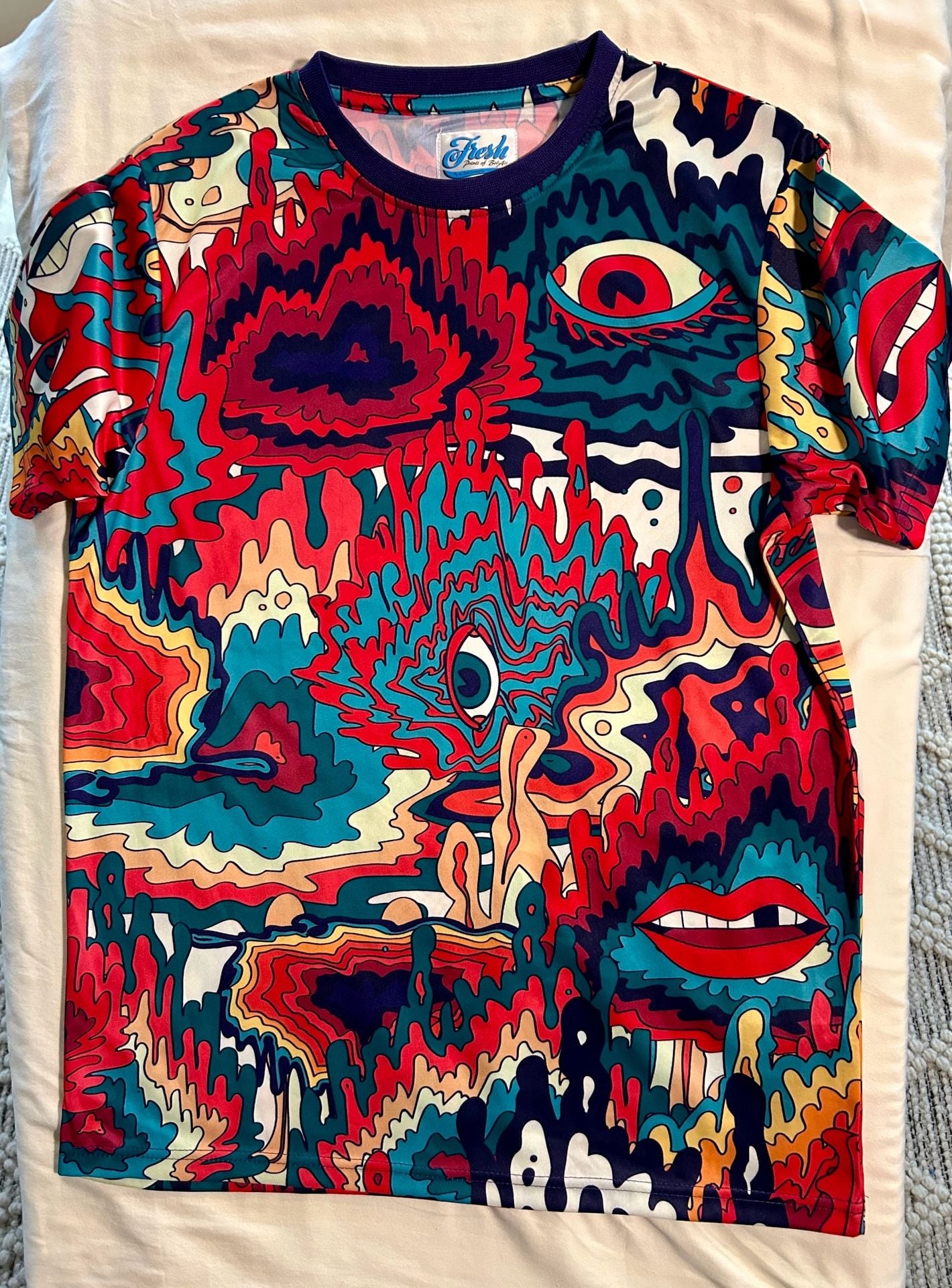 Fresh Prints of Bel-Air Psychedelic Trippy All Over Print T-Shirt Mens Medium M 2