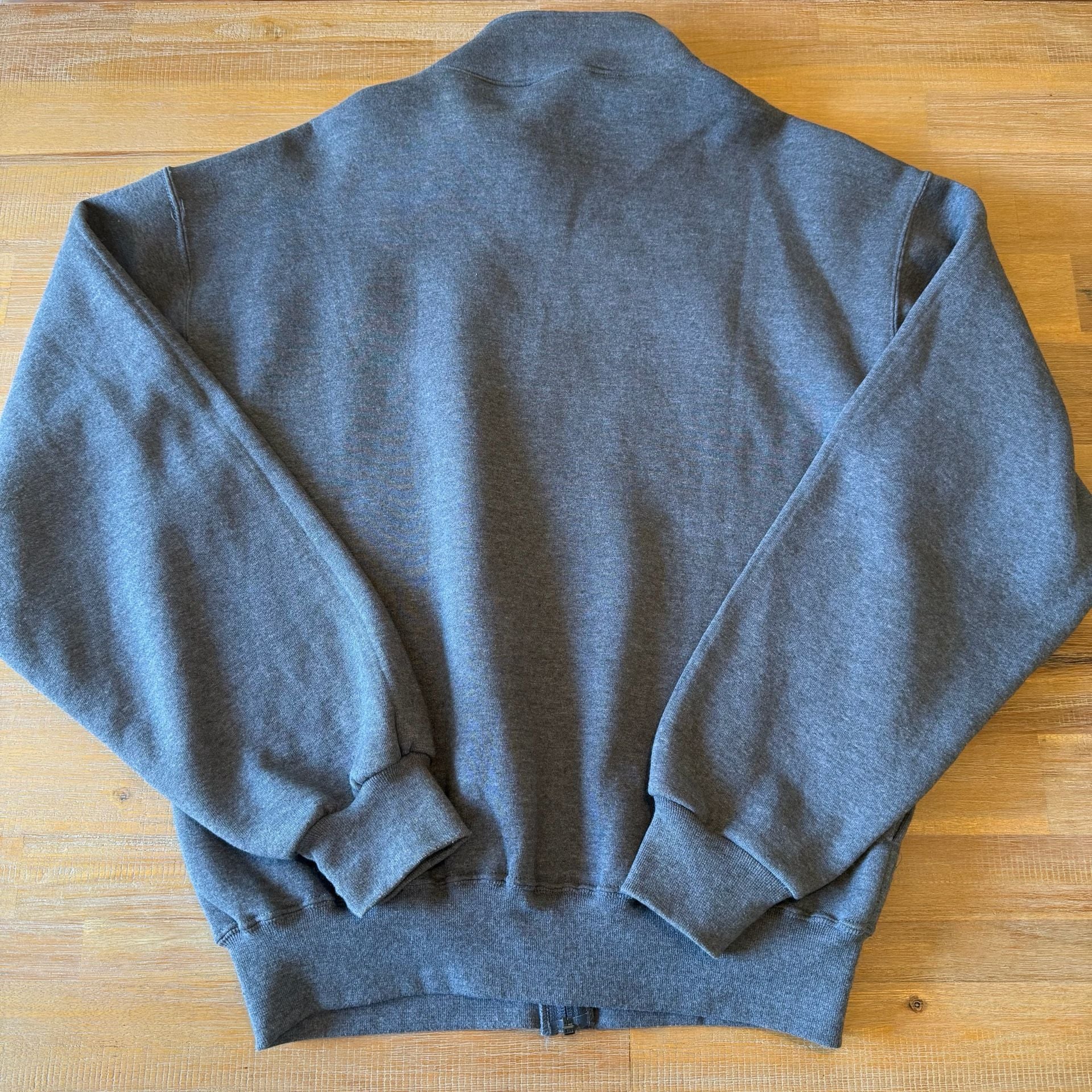 Vintage 90s Russell Athletic Full Zip Sweatshirt Mens L Large Gray Blank Plain 3