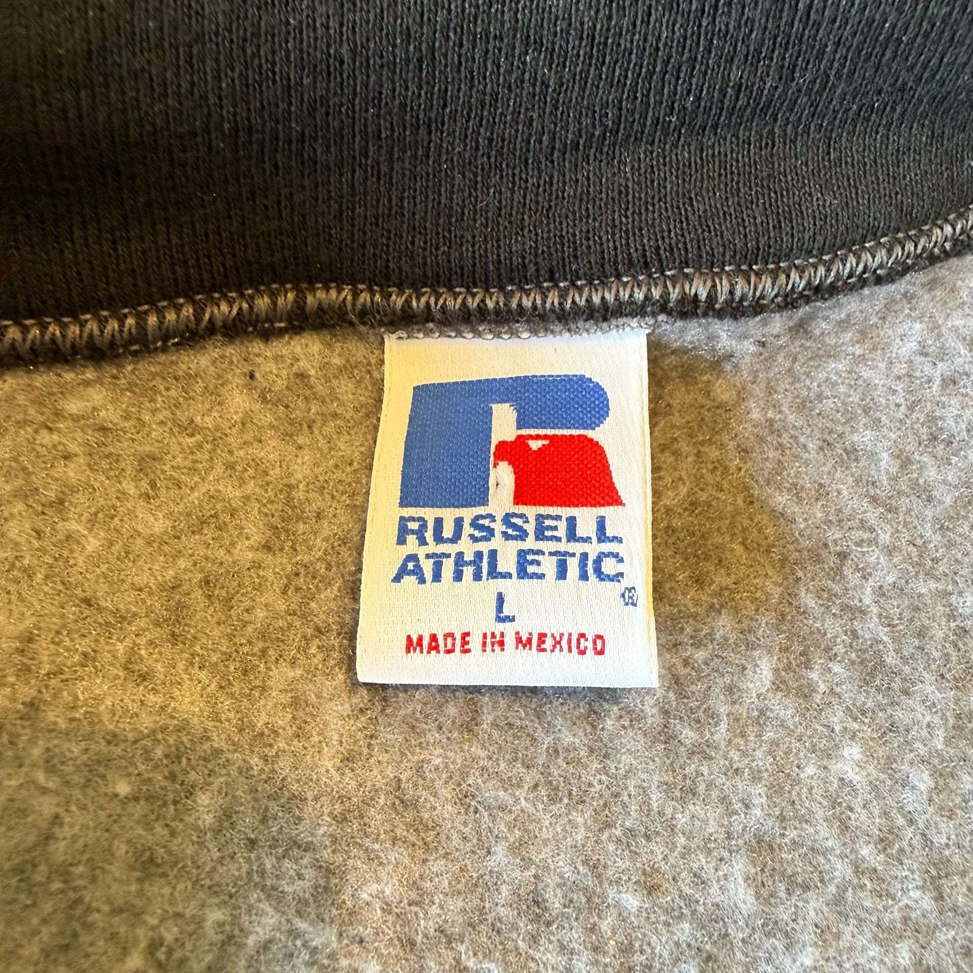 Vintage 90s Russell Athletic Full Zip Sweatshirt Mens L Large Gray Blank Plain 4