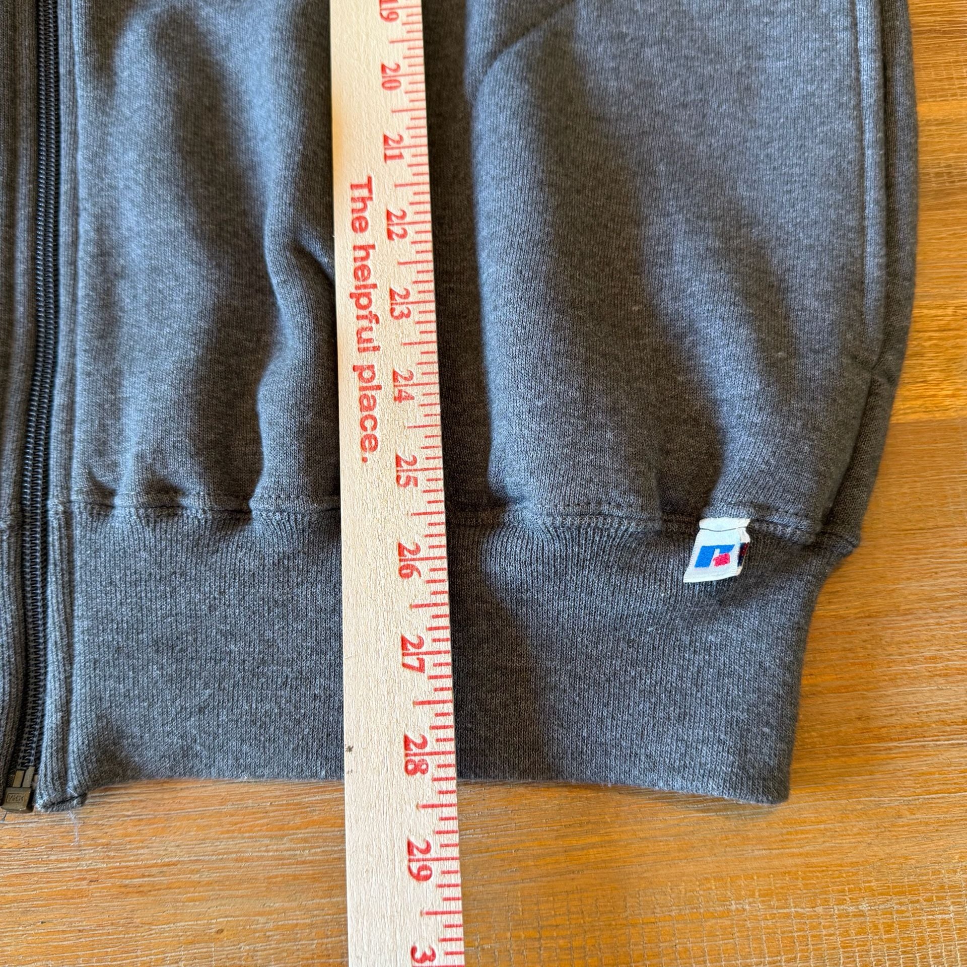 Vintage 90s Russell Athletic Full Zip Sweatshirt Mens L Large Gray Blank Plain 7