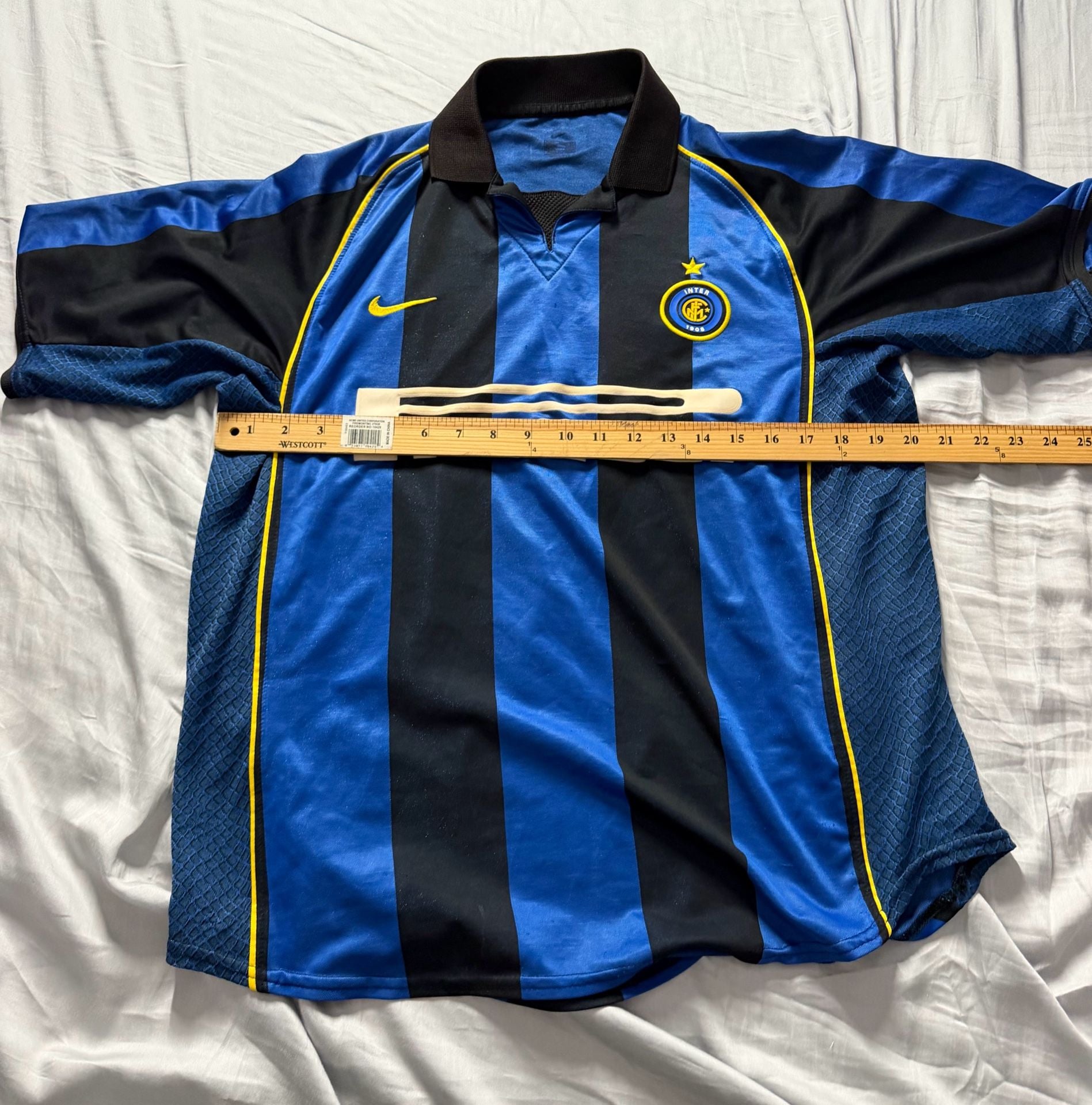 Nike Inter Milan 2001/02 Home Soccer Jersey Blue Black Pirelli 4