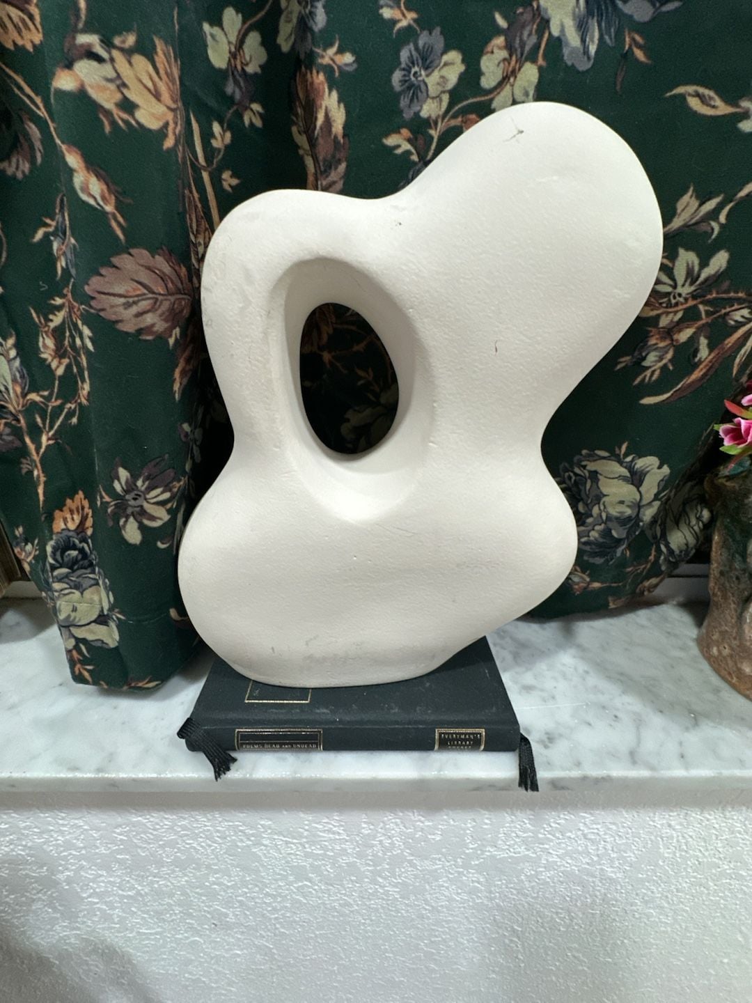 Modern Ceramic Abstract Organic Sculpture White Hollow Decor 3