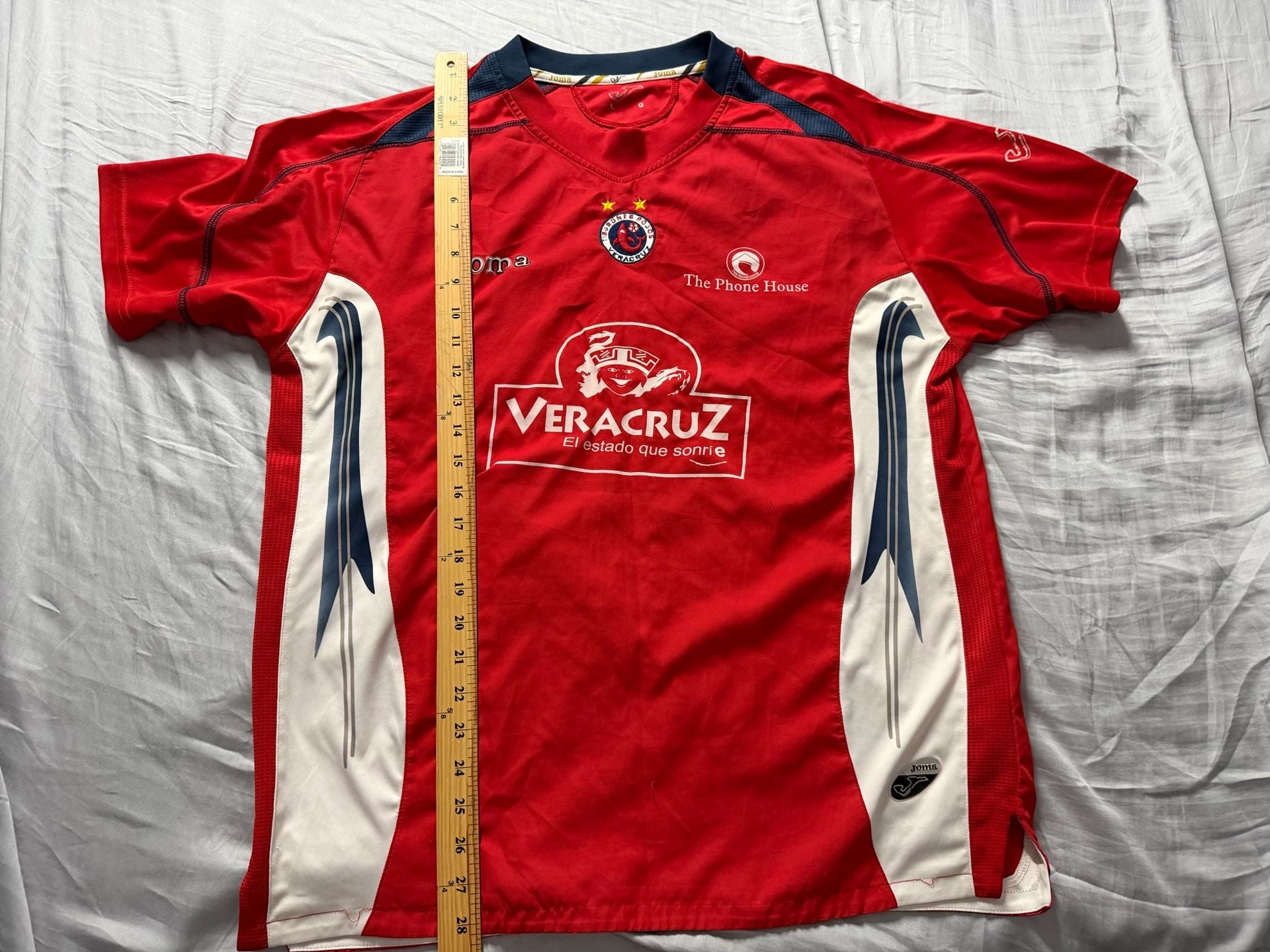 Joma Tiburones Rojos Veracruz Soccer Jersey Size L Red White 4