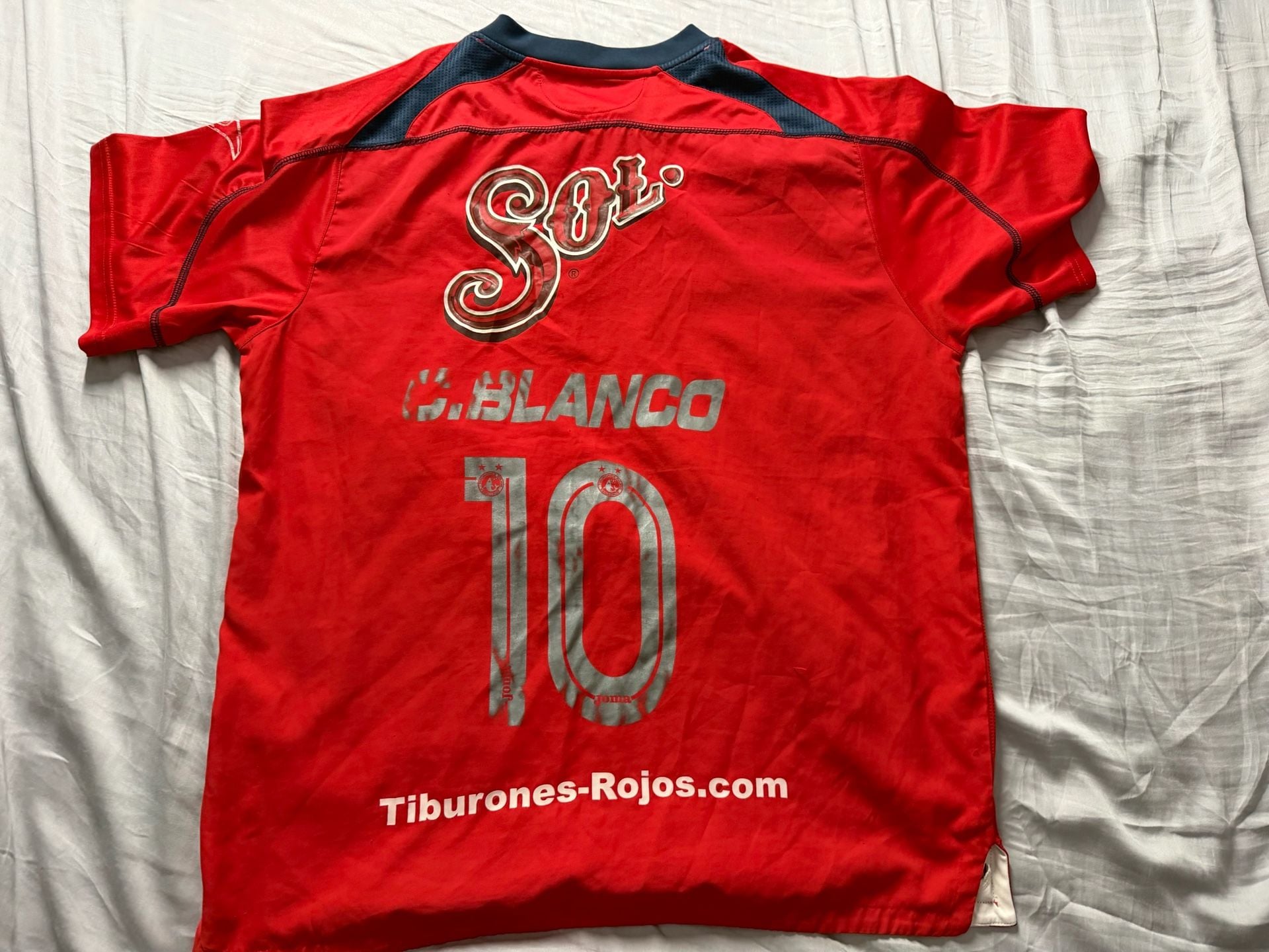 Joma Tiburones Rojos Veracruz Soccer Jersey Size L Red White 5