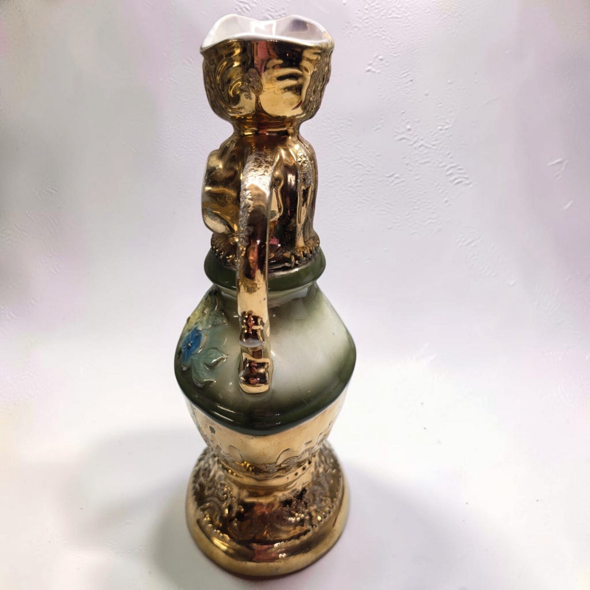 Jim Beam 1976 Bing Crosby Pro Am Decanter Pitcher Gold Floral 7