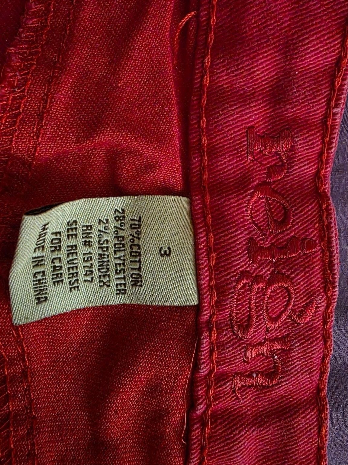 Reign Skinny Jeans Size 3 Red Studded Distressed Sequins 4