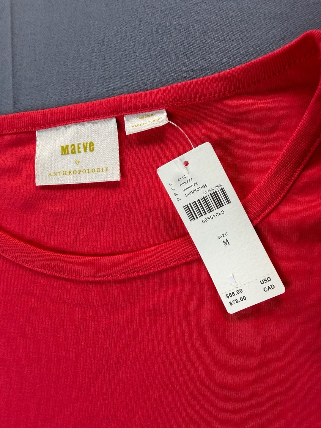 Maeve by Anthropologie Bell Sleeve Long Sleeve Top Size M Red New with Tags 4
