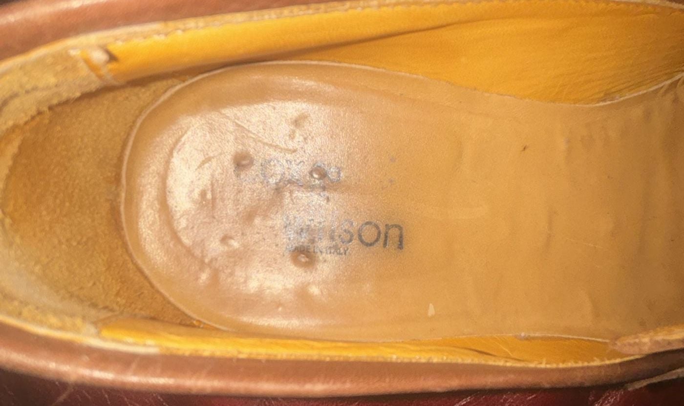 Cox & Wilson Penny Loafers Brown Leather Slip On Dress Shoes size 41 8