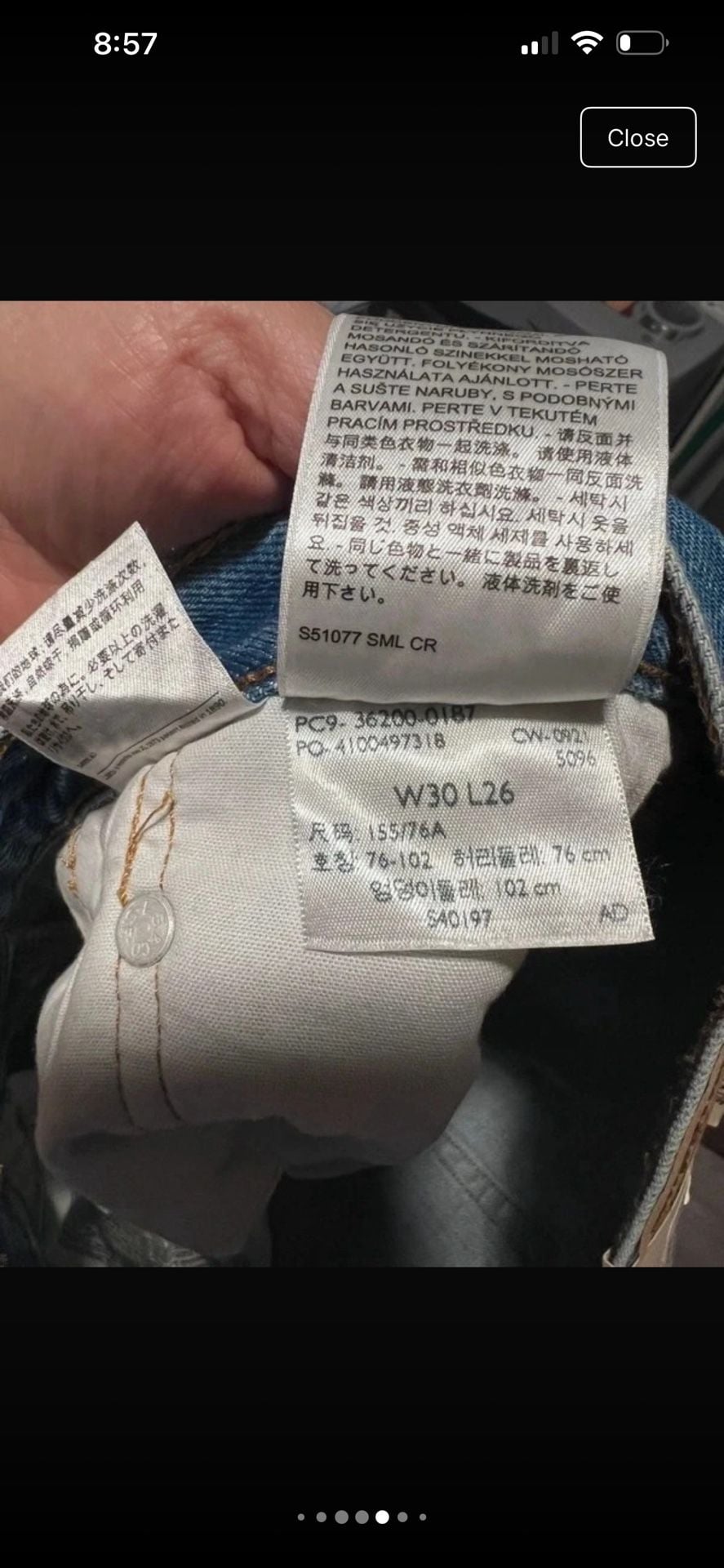 Levi's 501 Original Cropped Jeans Size 30x26 Distressed High Rise Blue Denim 9