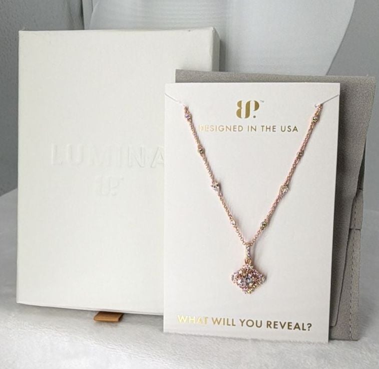 Lumina BP Chiseled Into Light Necklace Snowflake Rose Gold CZ 2