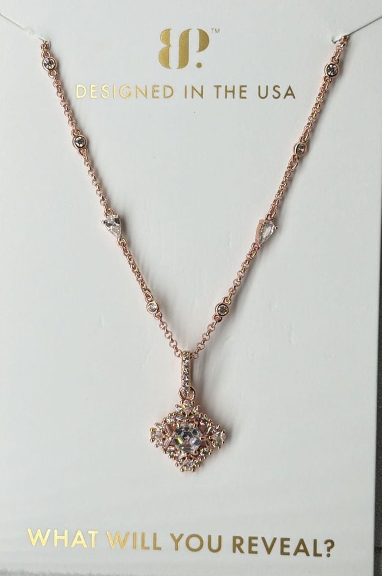 Lumina BP Chiseled Into Light Necklace Snowflake Rose Gold CZ 3