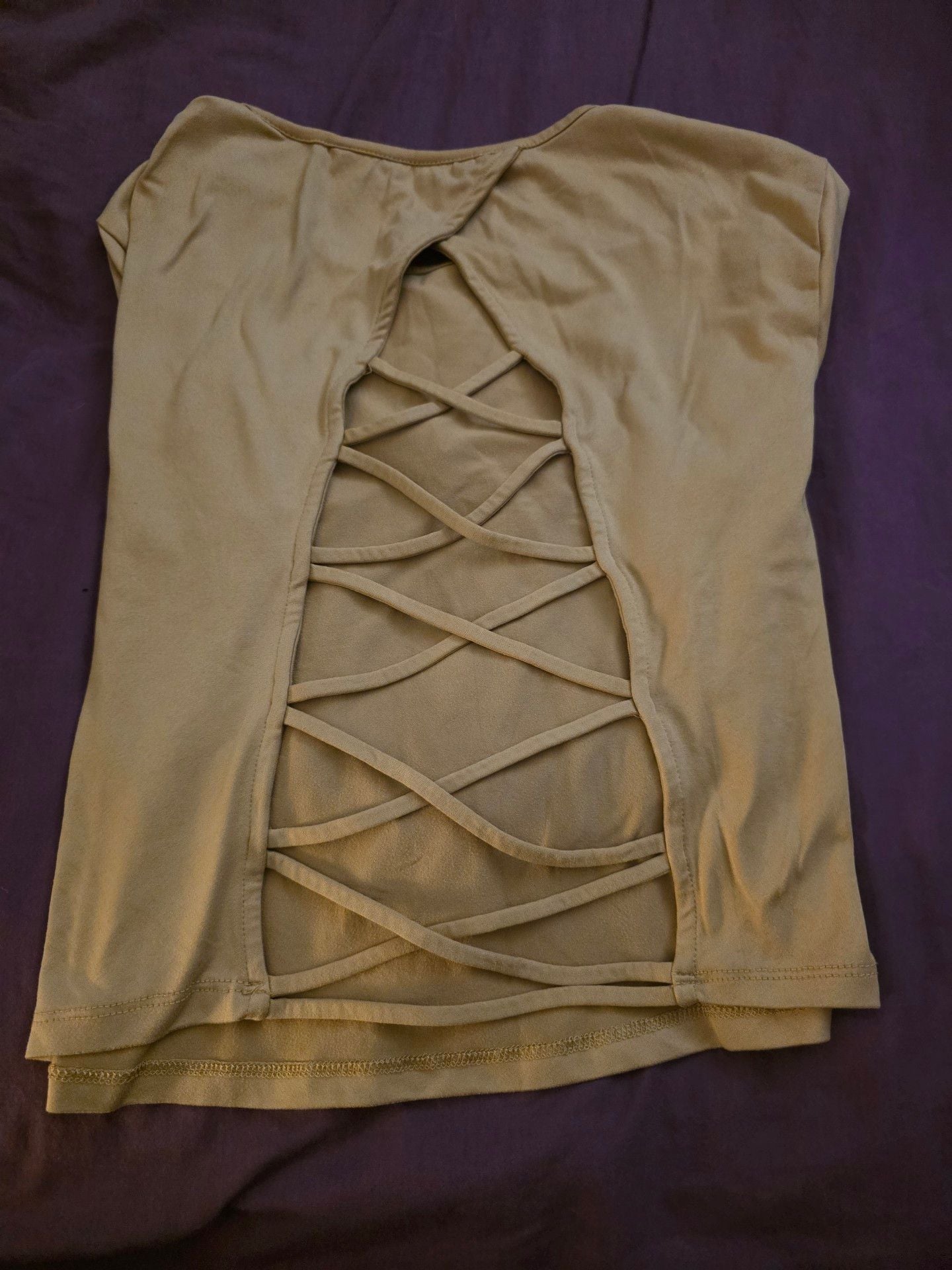 Self Esteem Long Sleeve Butterfly Top Khaki 3