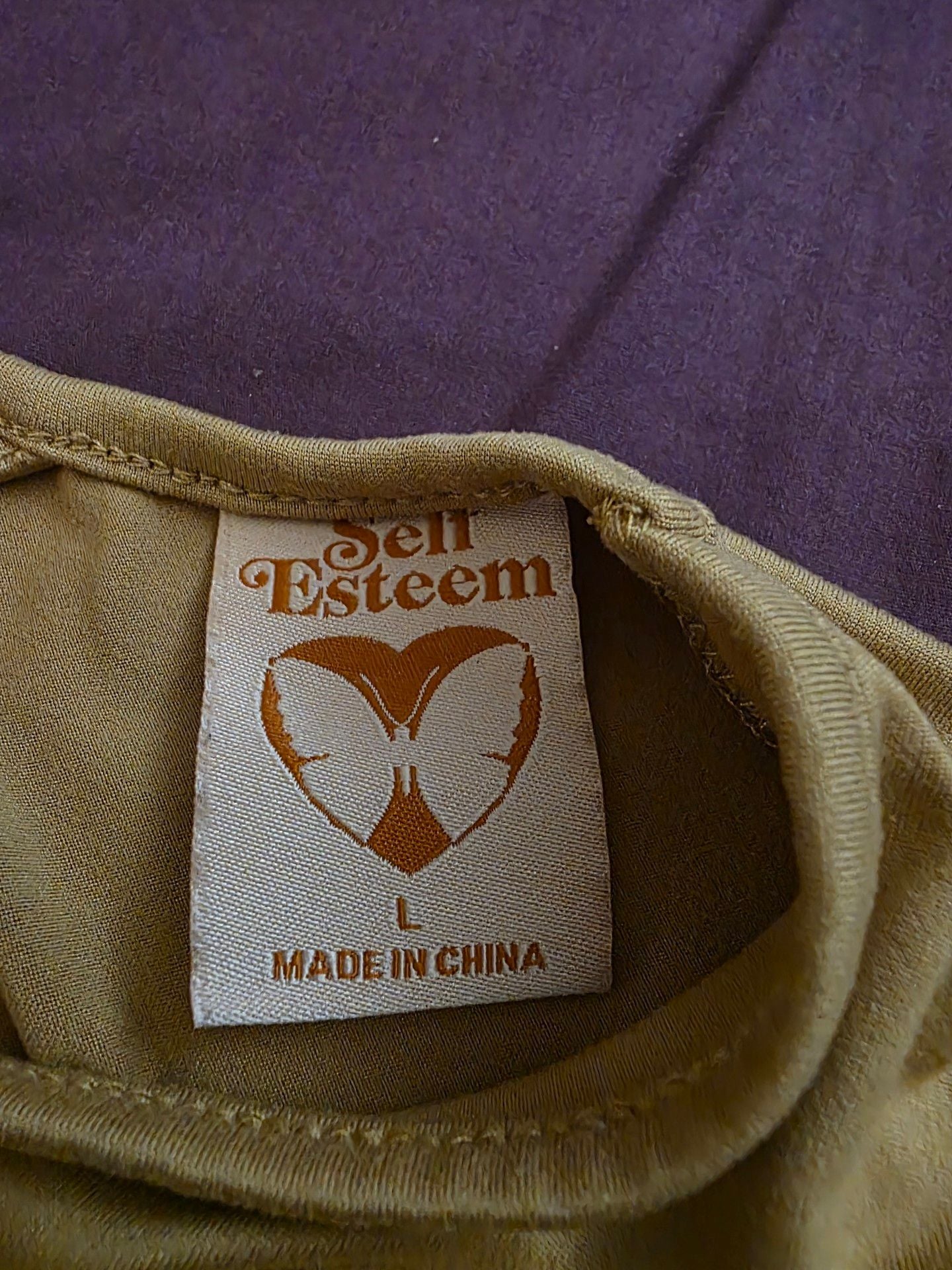 Self Esteem Long Sleeve Butterfly Top Khaki 4