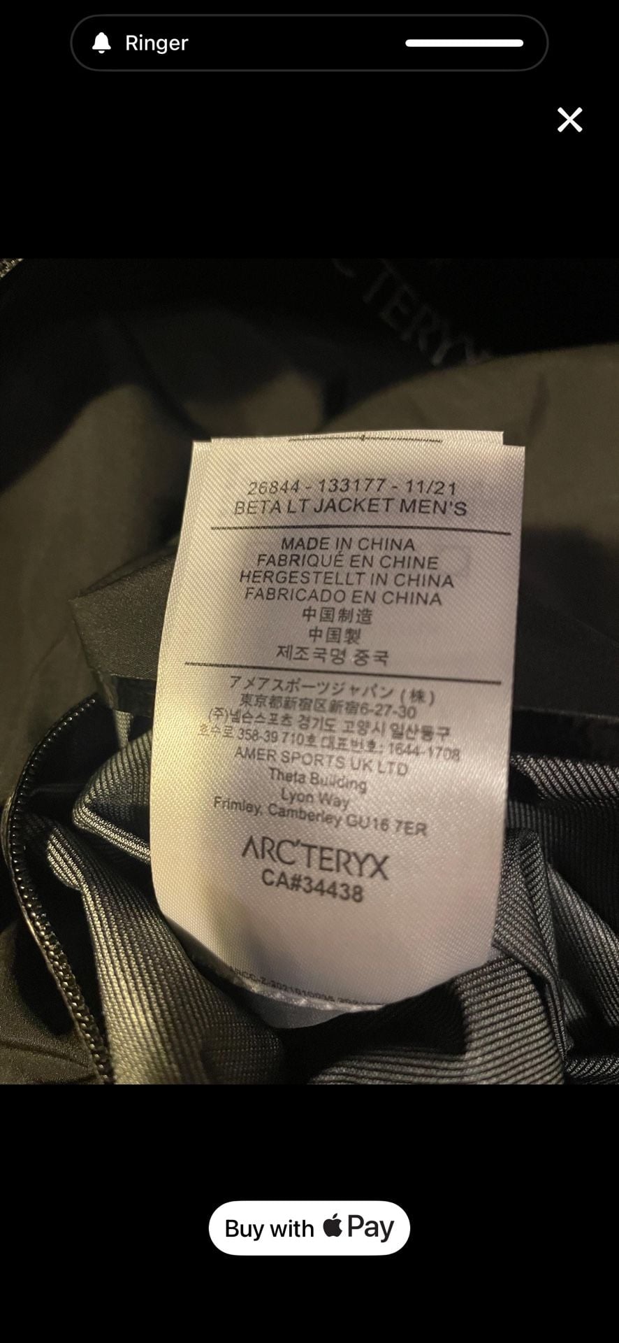 Arcteryx Beta LT Jacket Men's Black Waterproof 7