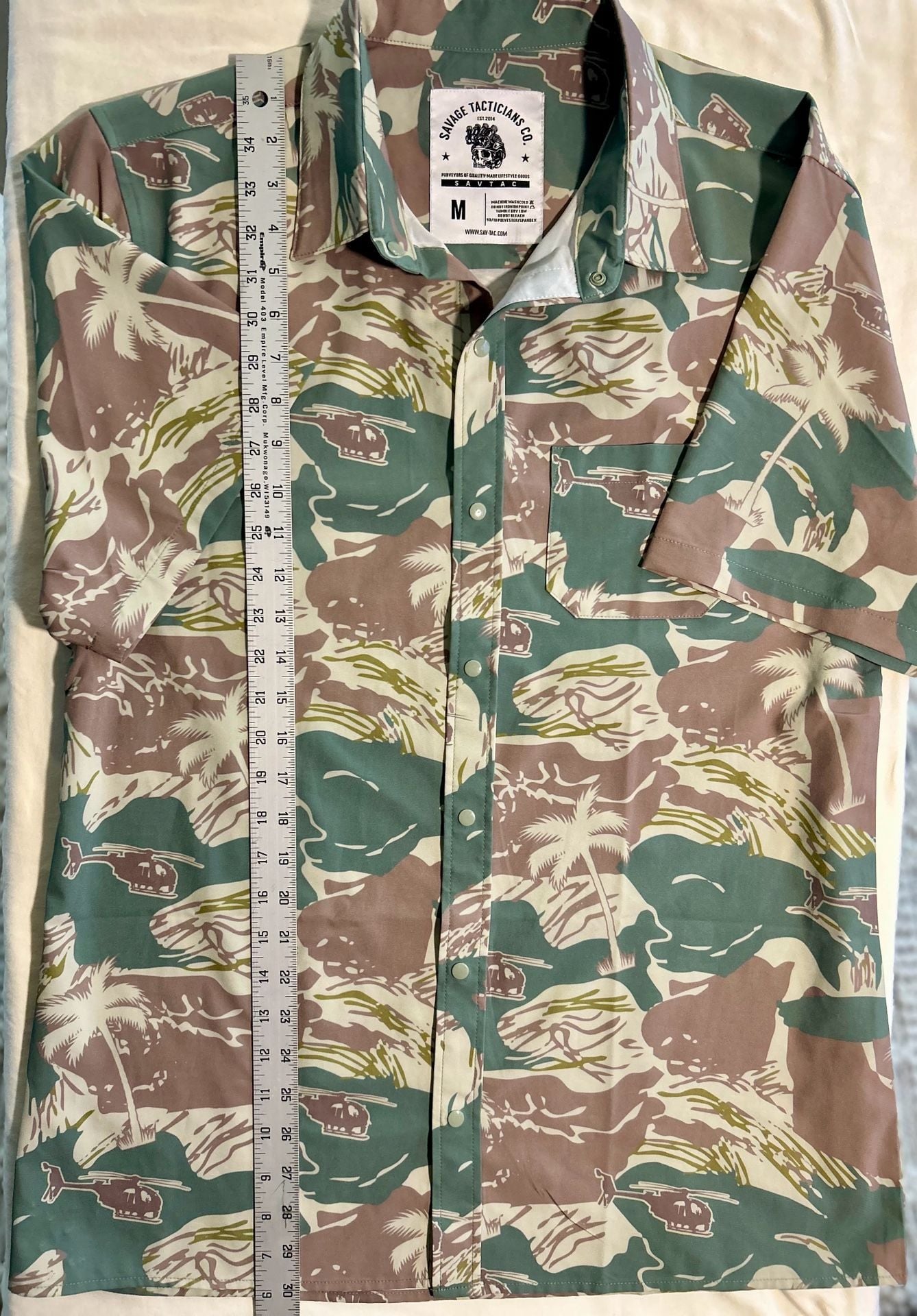 Savage Tacticians Co. Camo Helicopter Button Shirt Size M 5