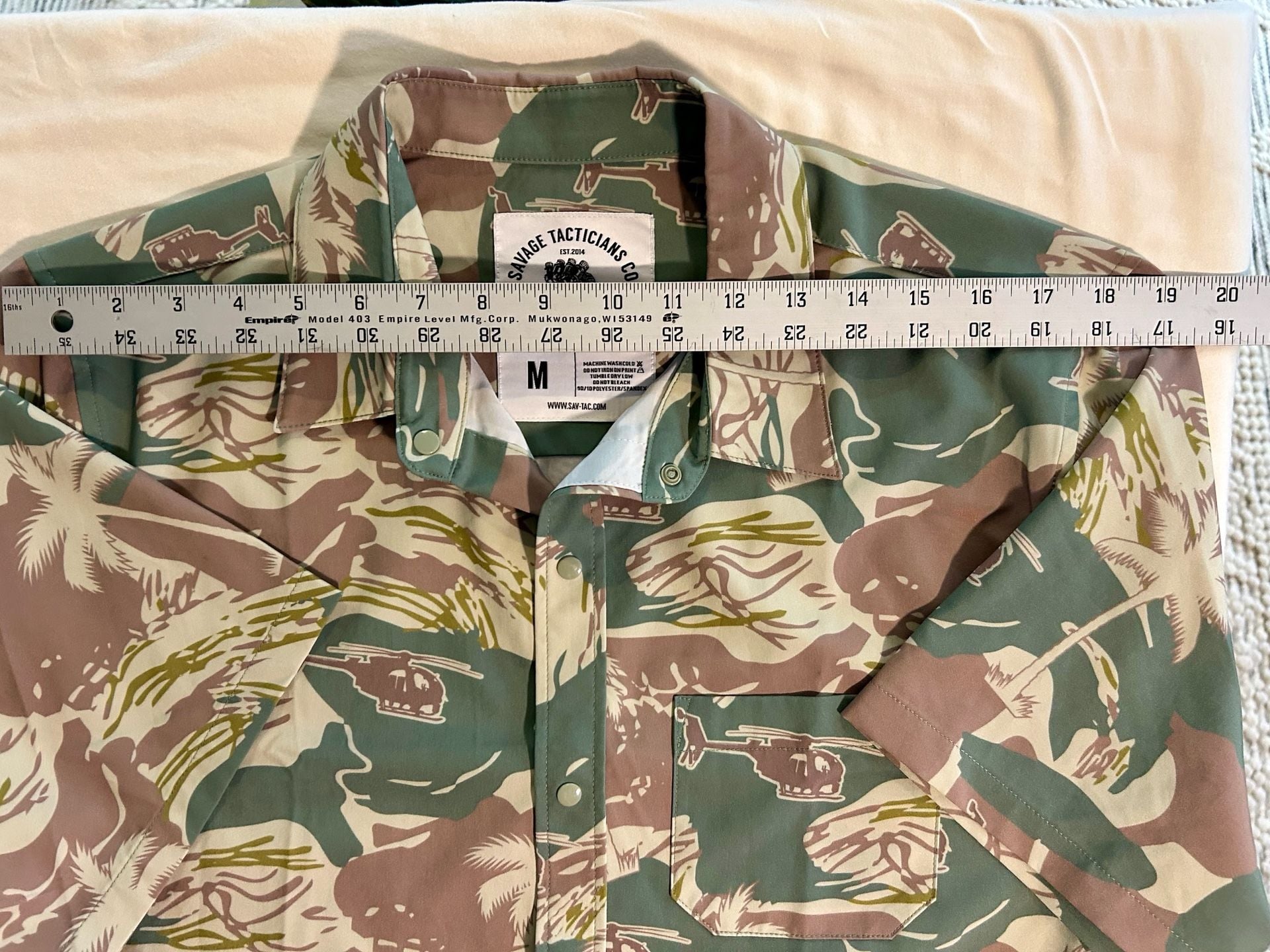 Savage Tacticians Co. Camo Helicopter Button Shirt Size M 6
