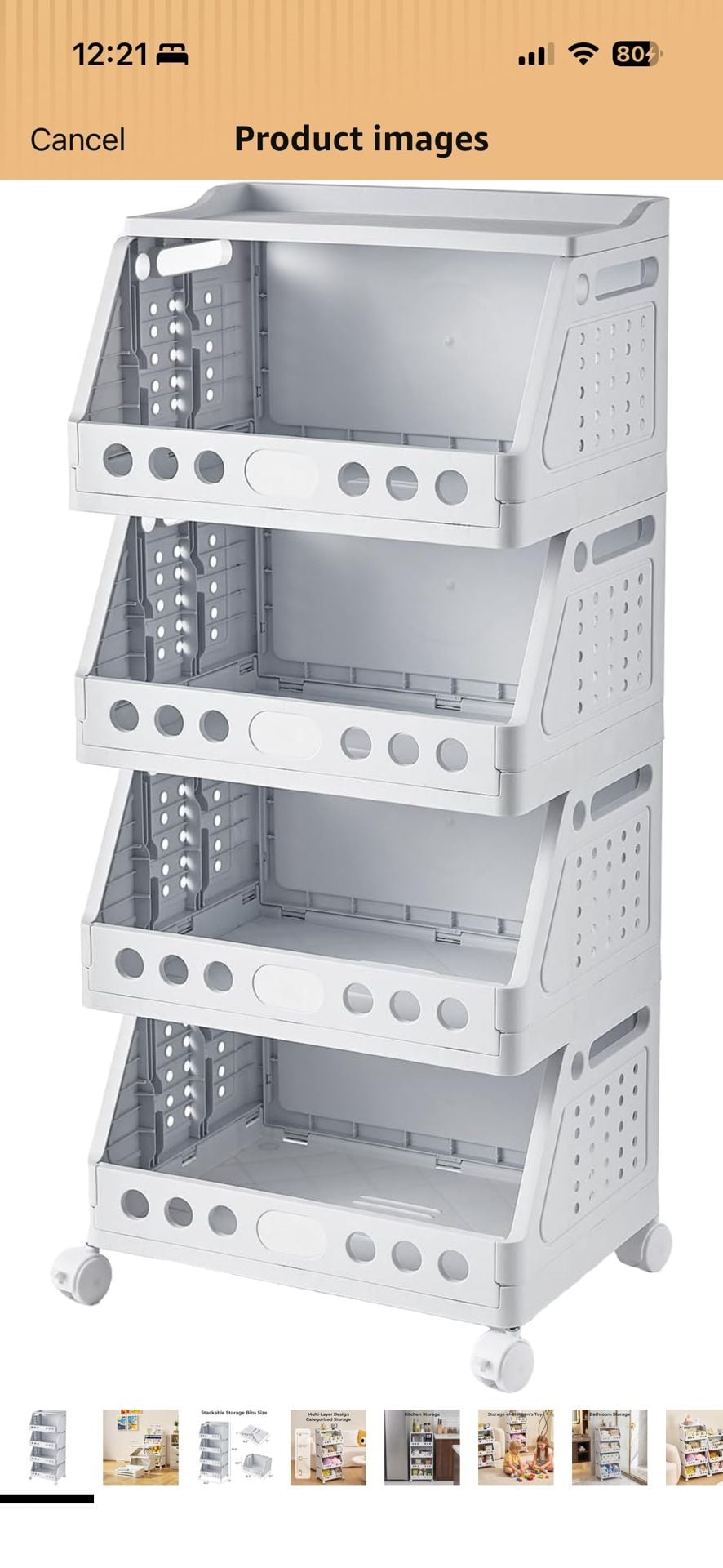 Uforu Foldable Storage Bins 5 Tiers White 1