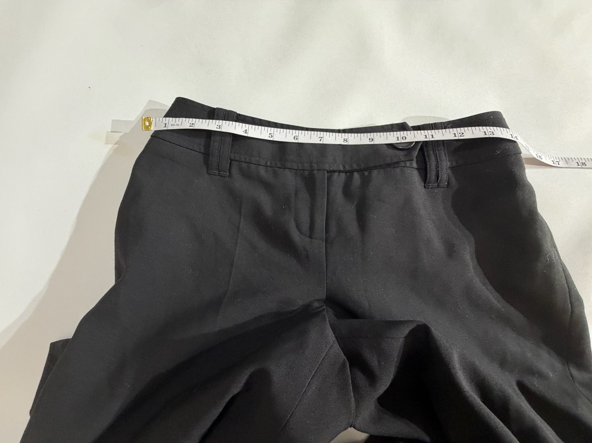Ann Taylor LOFT Julie Black Cuffed Wide Leg Trouser Pants 0P 4