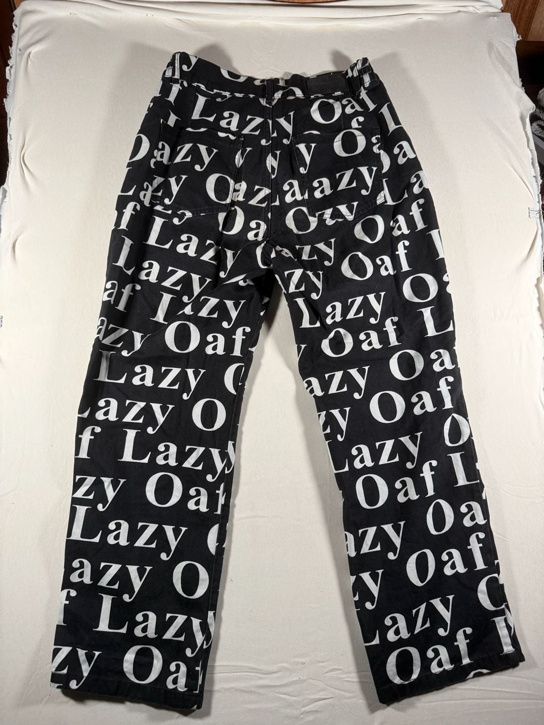 Lazy Oaf Lazy All Over Unisex Pants Size 32 Black White 3