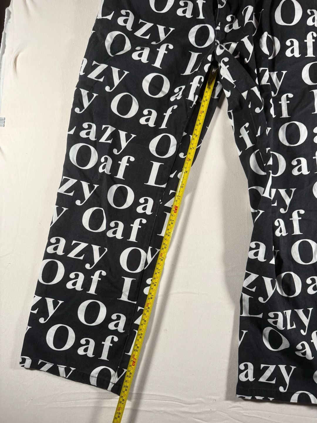 Lazy Oaf Lazy All Over Unisex Pants Size 32 Black White 5