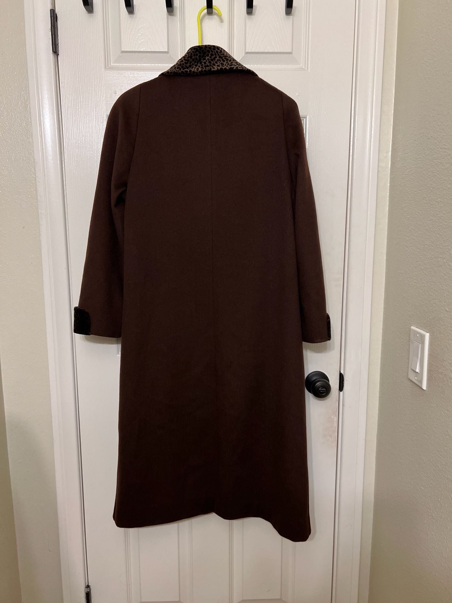 Alorna Wool Blend Petite Coat Leopard Collar Size Petite 7