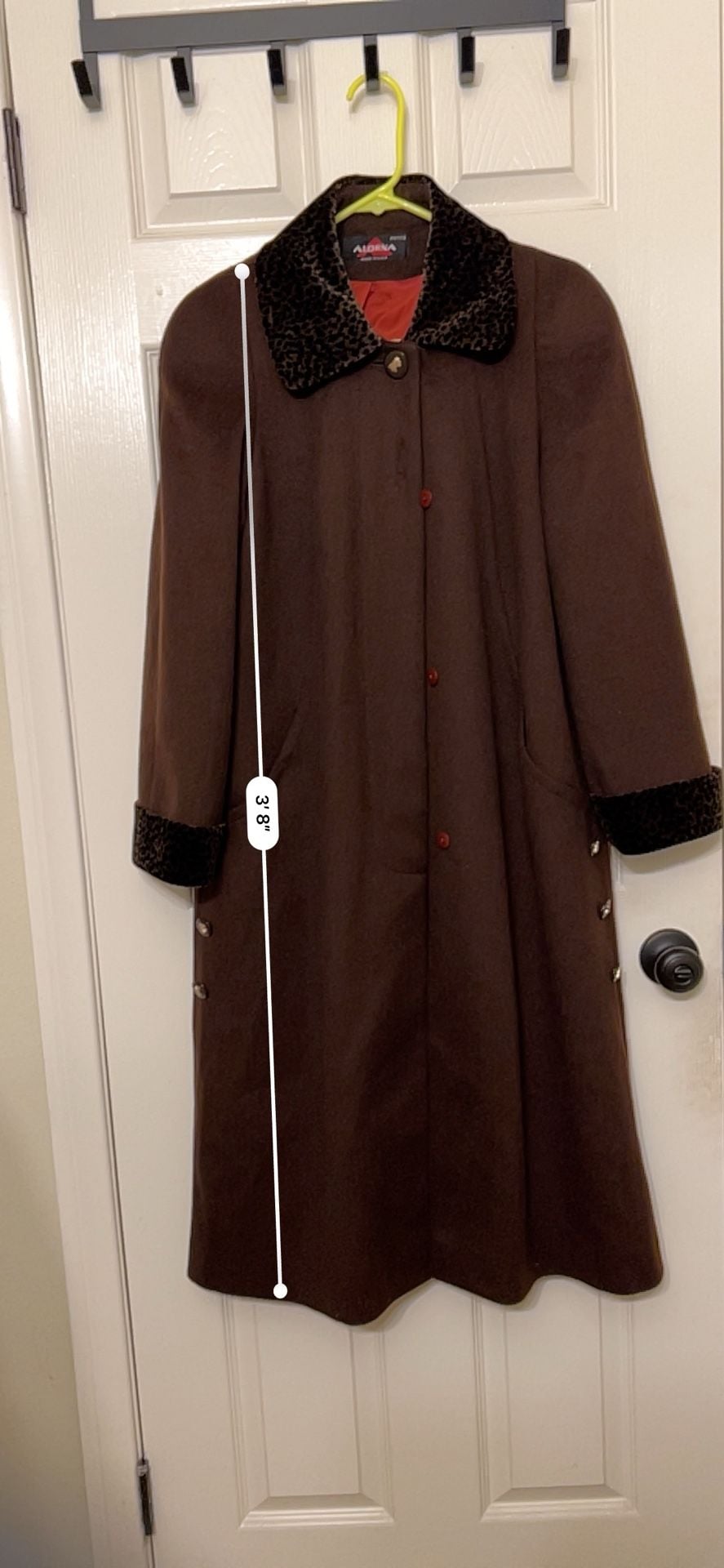 Alorna Wool Blend Petite Coat Leopard Collar Size Petite 8