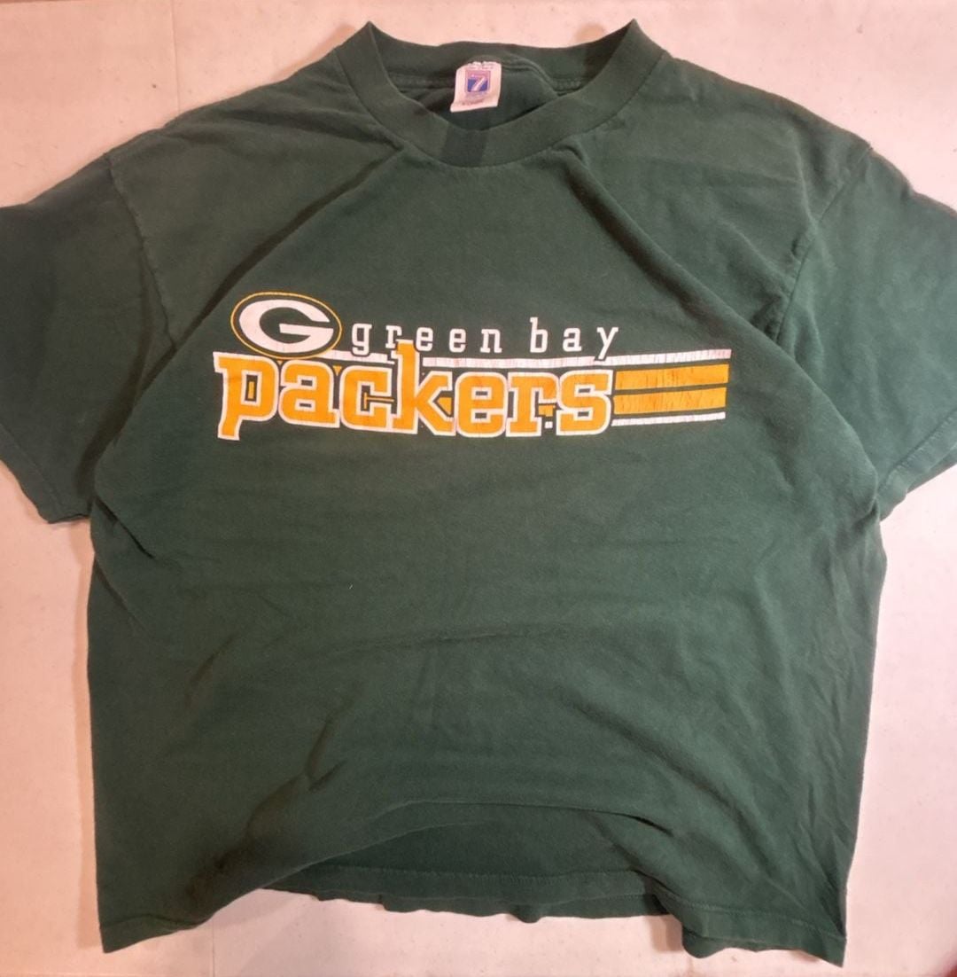 Logo 7 Green Bay Packers T-Shirt Size XL Green Vintage NFL Football 2