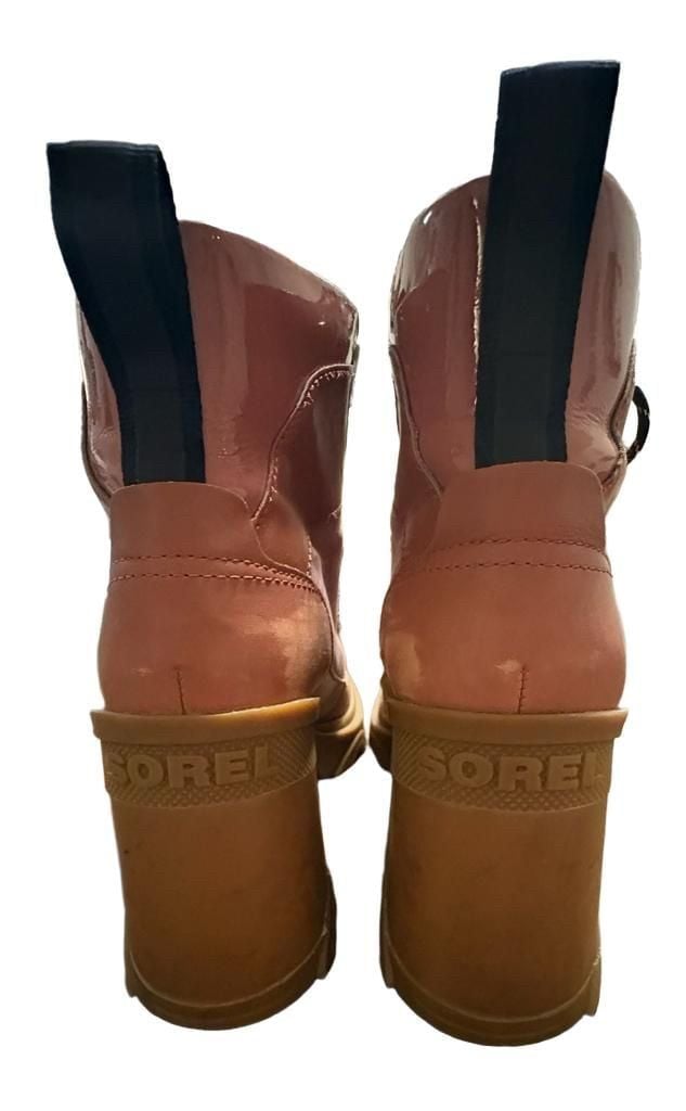 Funky Sorel Brex Heel Lace Boots Pink Mauve 7