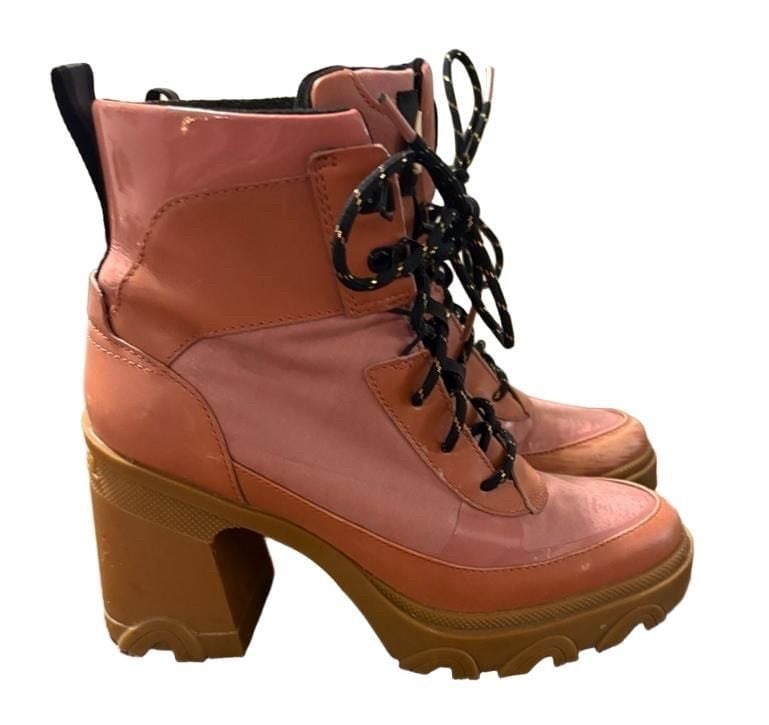 Funky Sorel Brex Heel Lace Boots Pink Mauve 4