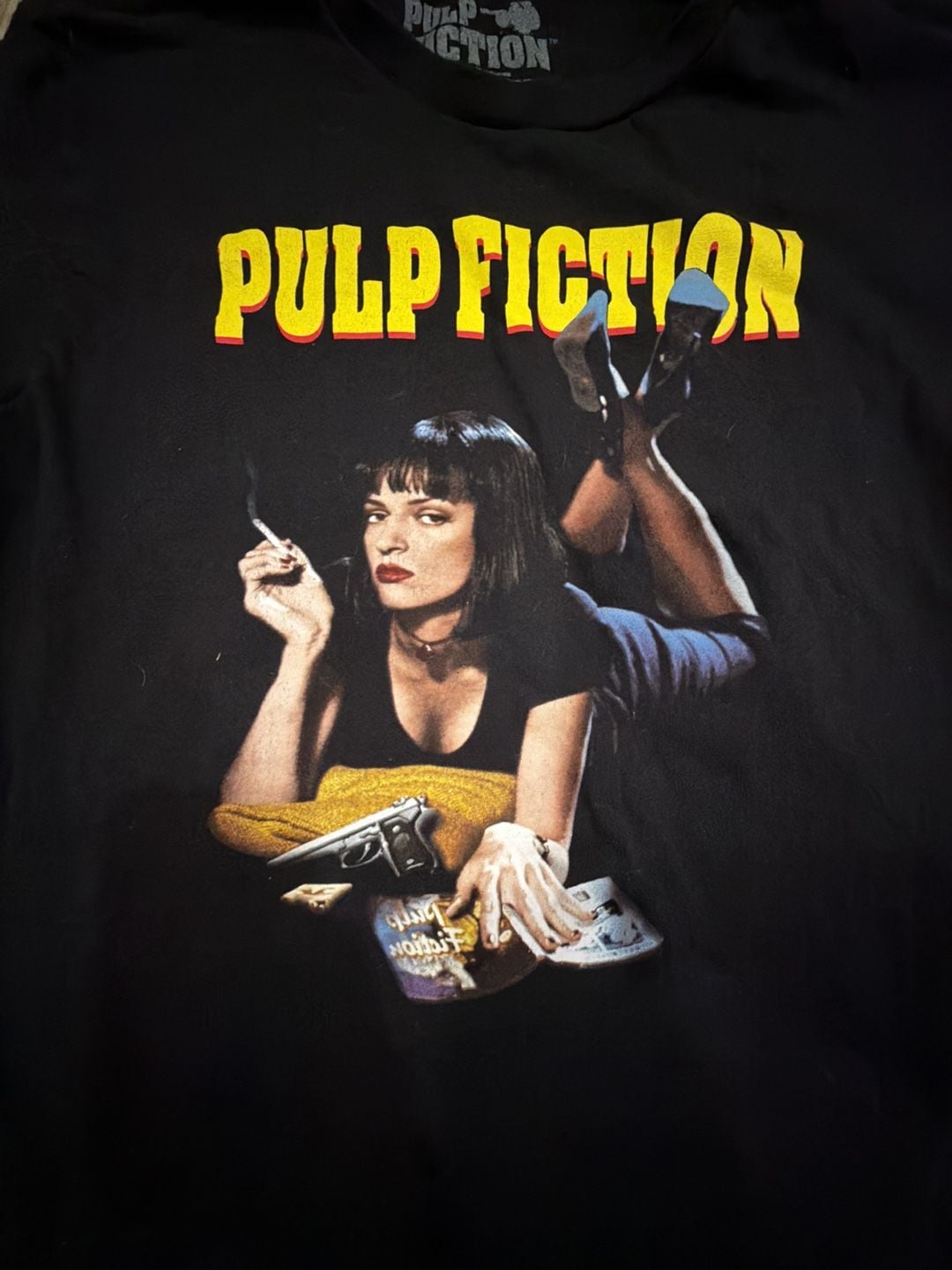Goodie Two Sleeves Pulp Fiction Mia Wallace T-Shirt Medium Black 4