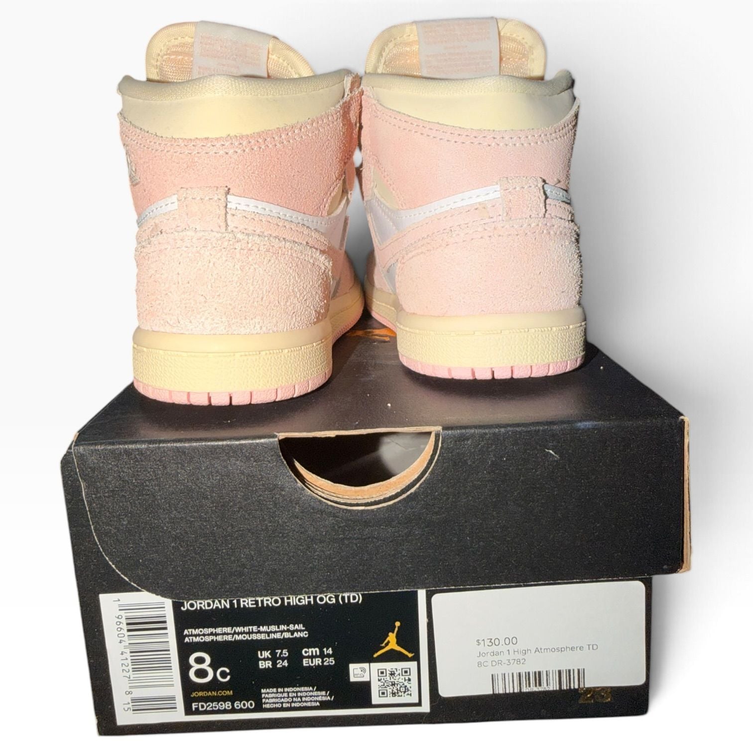 Jordan 1 Retro High OG Washed Pink TD Size 8C FD2598-600 New OG Box 7