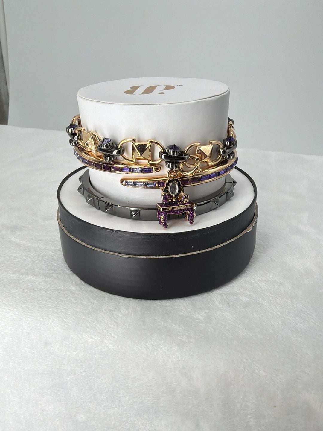 BP Glam Goth Diva Halloween Stack Pave Vanity Gold & Hematite 2