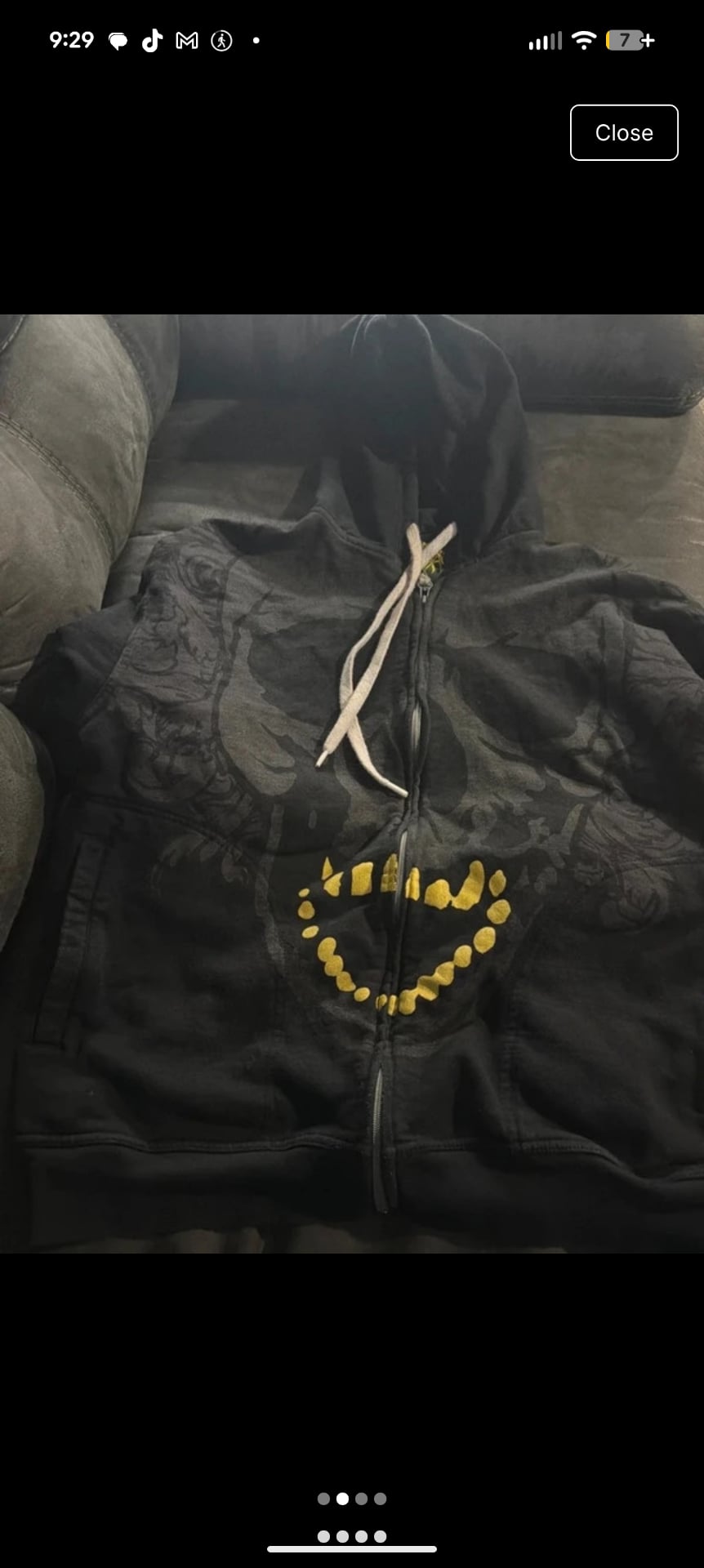 Mecca Skull Zip Up Hoodie Size XL Black Y2K 3